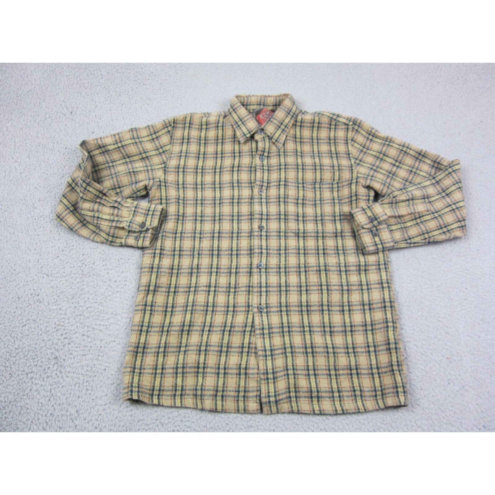 Vintage Mack Shirt Button-Up Plaid Flannel Beige Brown 90s Vintage Adult Medium Mens Shirt Size US M / EU 48-50 / 2 - 2 Thumbnail