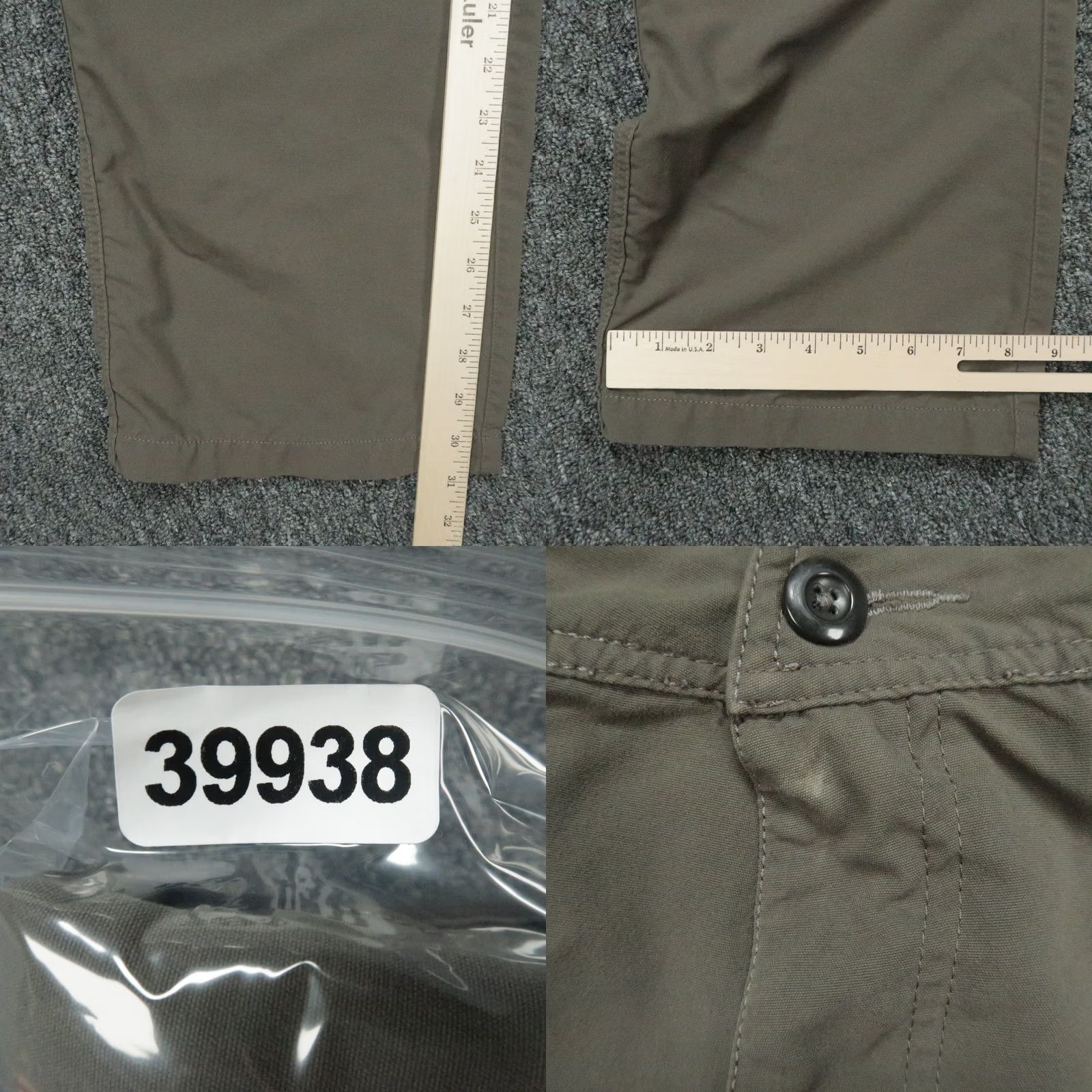 Vintage Clothing Arts Pants Mens 40x30 Green Nylon Cargo Pickpocket Proof Travel Hiking Straight Front Zip Pocketed Chino Casual Workwear 40 Regular Mens Size US 40 / EU 56 - 8 Thumbnail