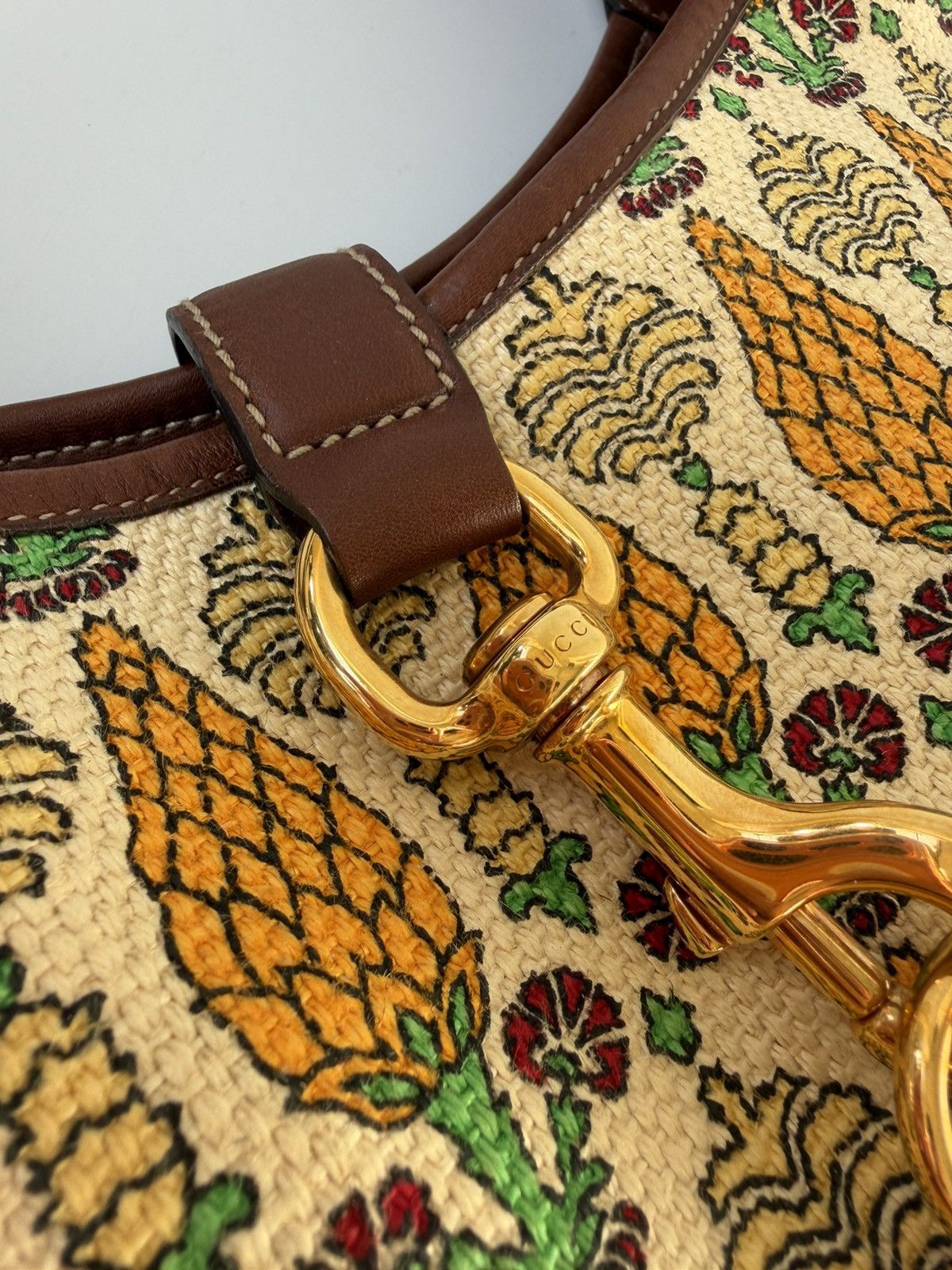 Gucci Gucci Jackie Pineapple Printed Canvas Hobo Bag Size ONE SIZE - 10 Thumbnail