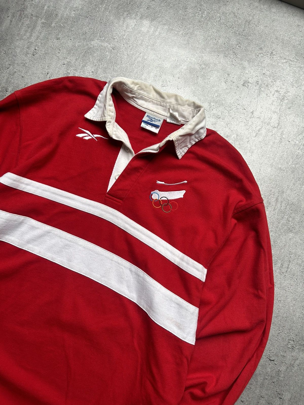 Reebok × Vintage Vintage Reebok Olympic Games Polo Longsleeve Size US M / EU 48-50 / 2 - 2 Thumbnail