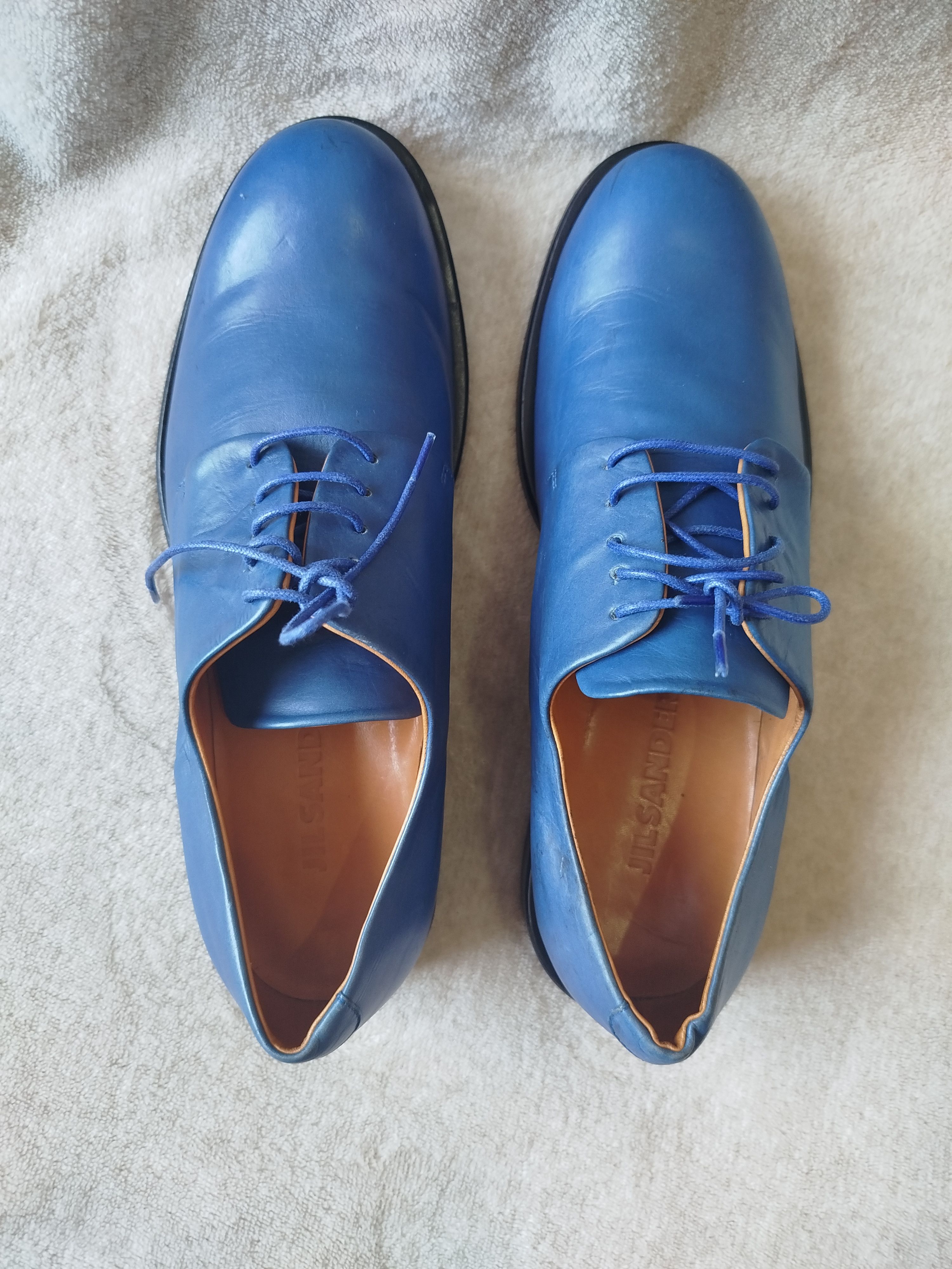 Jil Sander JIL SANDER cobalt blue leather derby shoes Size US 7.5 / IT 37.5 - 4 Thumbnail