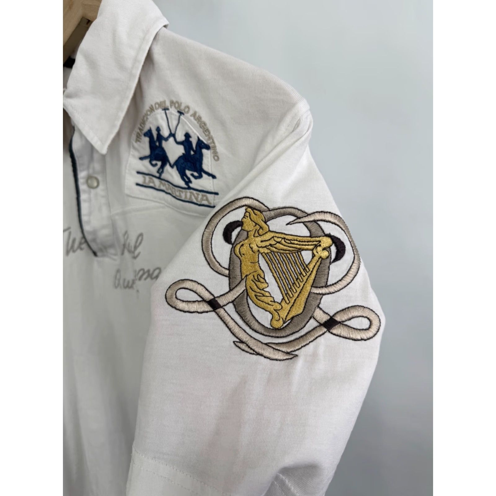 La Martina VINTAGE LA MARTINA Polo Shirt Mens L White Buenos Aires Y2K Rare Retro Size US L / EU 52-54 / 3 - 5 Thumbnail