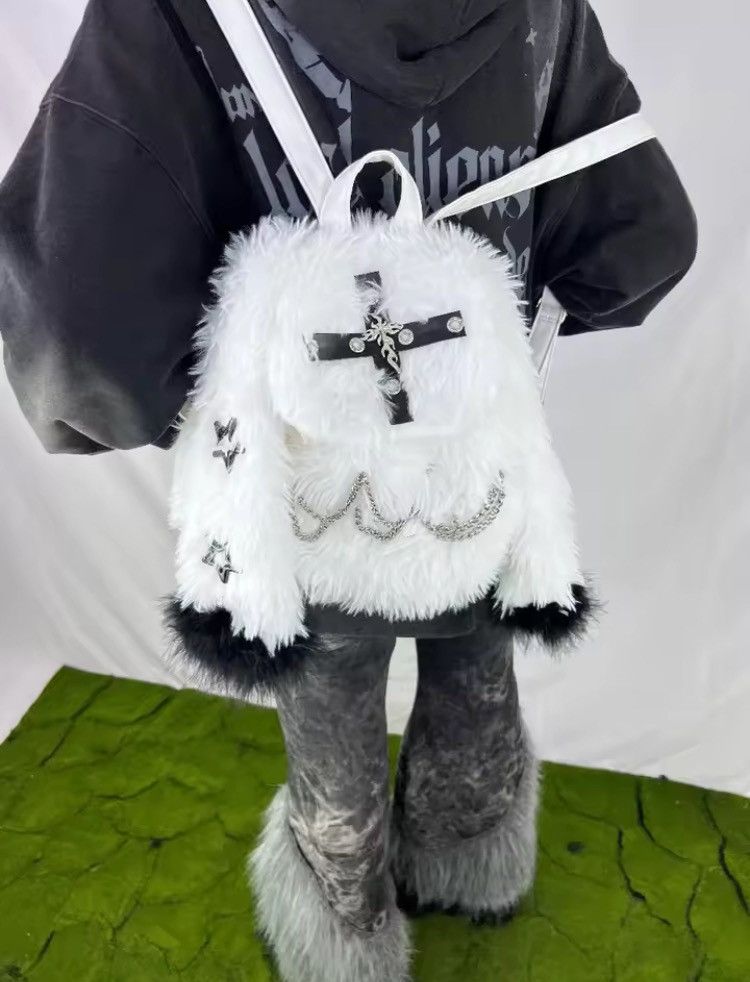 Other Handmade Japanese Kawaii Y2K Backpack- Bag, Fluffy & Chic Size ONE SIZE - 1 Thumbnail