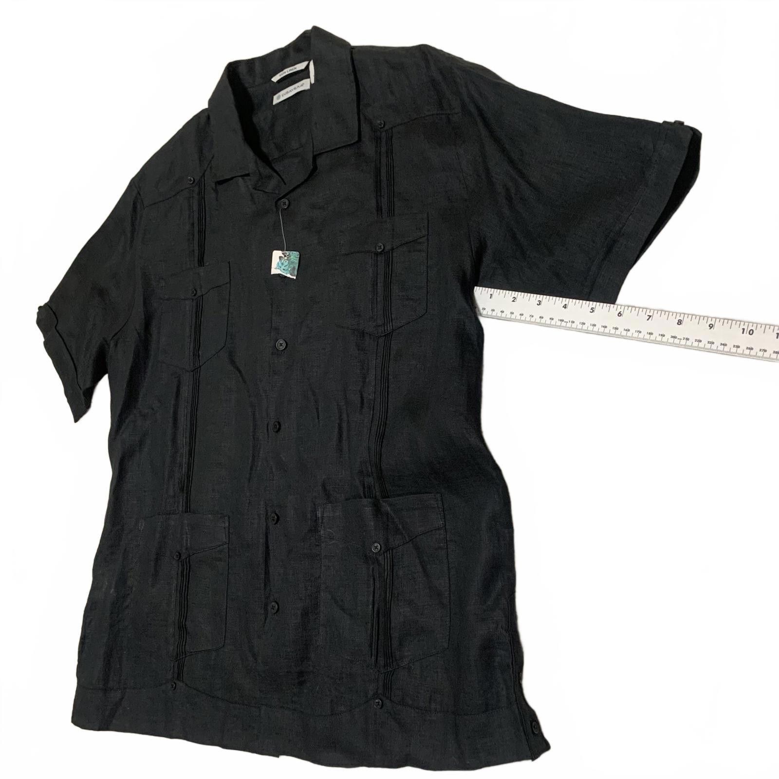 Cubavera Cubavera Men's Black Linen Shirt L Short Sleeve Multi-Pocket Size US L / EU 52-54 / 3 - 8 Thumbnail