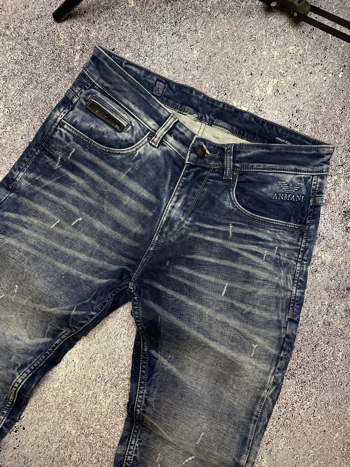Armani × Vintage 💥VINTAGE ARMANI DISTRESSED WASHED Y2K JEANS Size US 34 / EU 50 - 13 Thumbnail