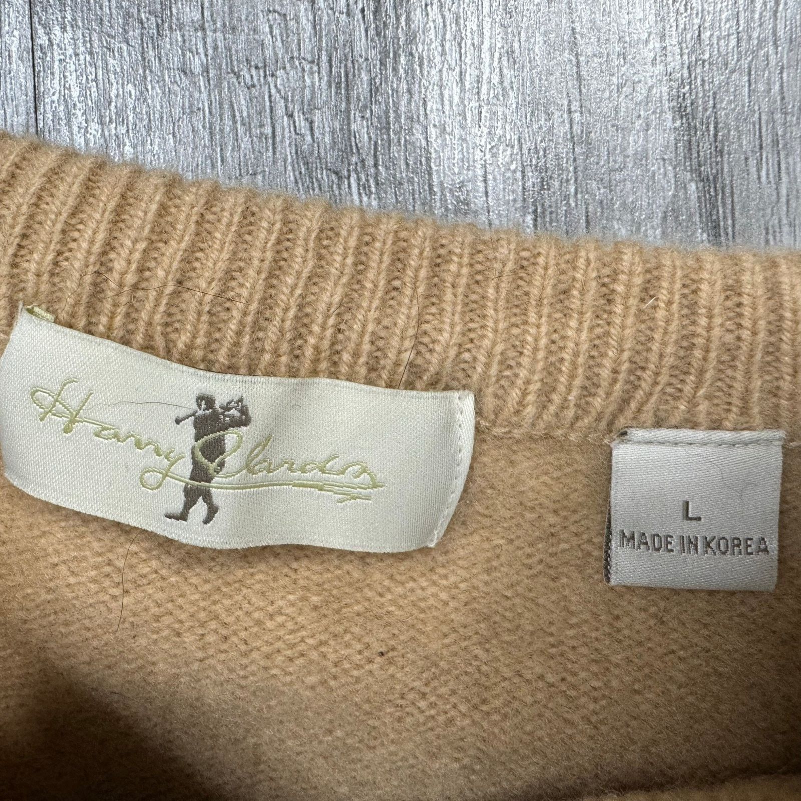 Vintage Harry Vardon 100% Wool Argyle Tan Blue Sweater Crewneck Golf Size US L / EU 52-54 / 3 - 4 Thumbnail