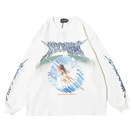Vintage Fly Angel Oversized Printed Vintage T-Shirt Long Sleeve Size US M / EU 48-50 / 2 - 5 Thumbnail