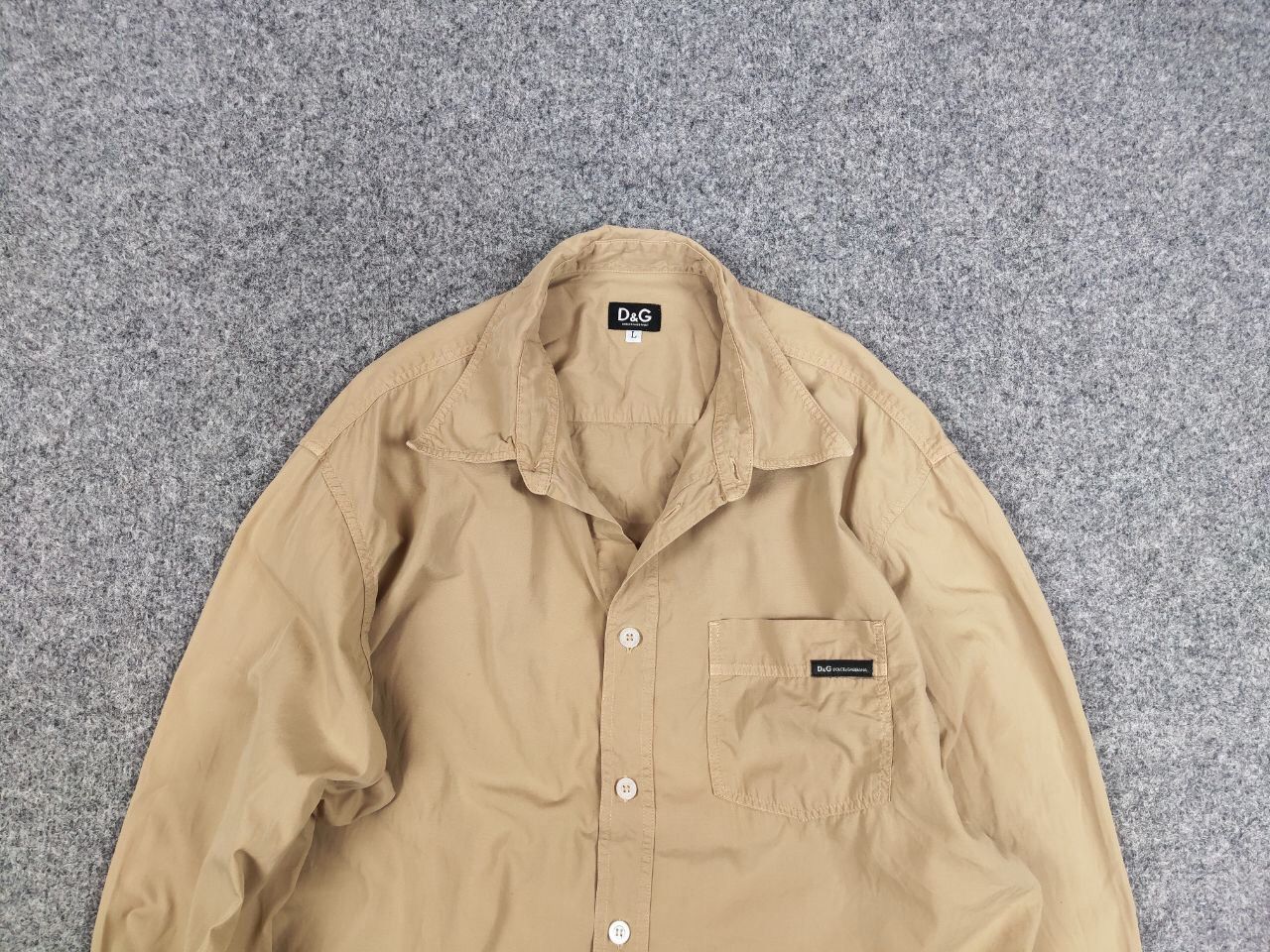 Dolce & Gabbana Vintage Dolce & Gabbana Logo Beige Cotton Button Shirt Size US L / EU 52-54 / 3 - 8 Thumbnail