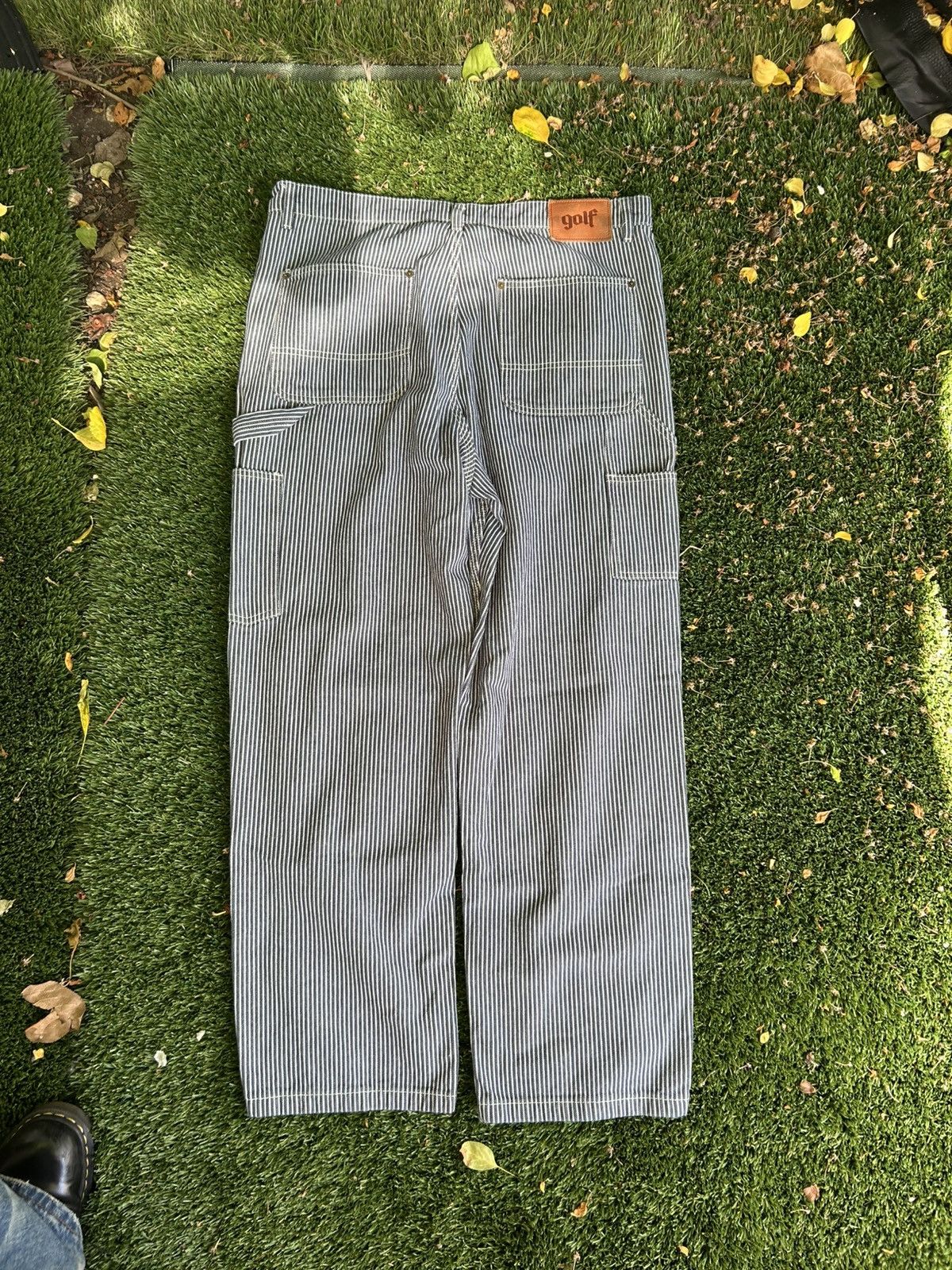 Golf Wang Golf Wang Stripped Blue Denim Double Knee Jeans Size US 36 / EU 52 - 2 Thumbnail