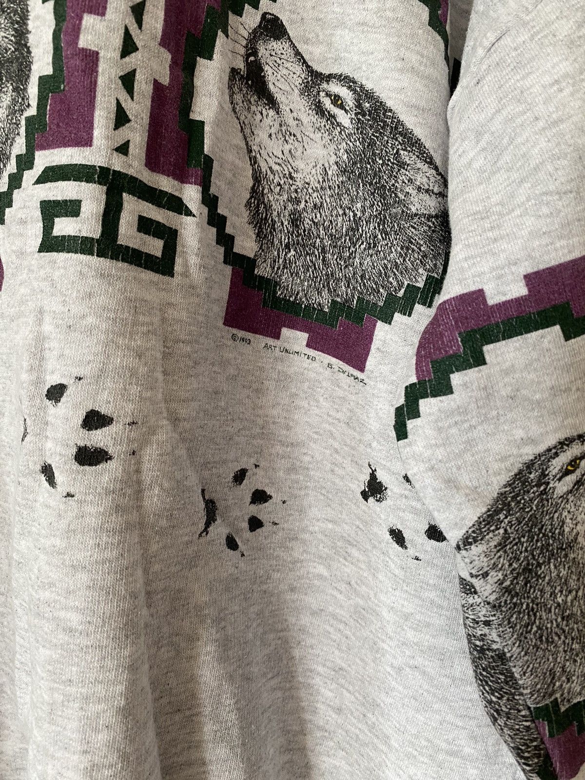 Vintage Art Unlimited Wolf Killer Snow Sweatshirt Size US XL / EU 56 / 4 - 7 Thumbnail
