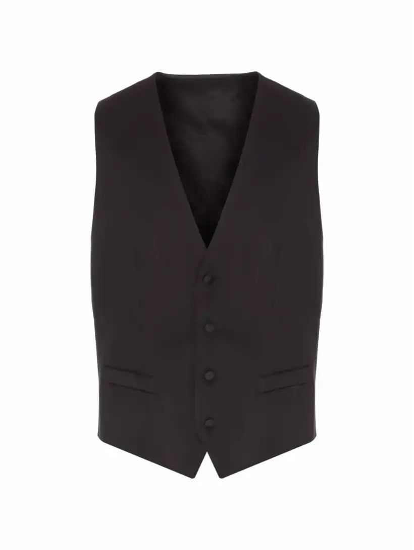 Dolce & Gabbana o1s22i1n0225 Sartorial Satin Waistcoat in Black Size US M / EU 48-50 / 2 - 1 Thumbnail
