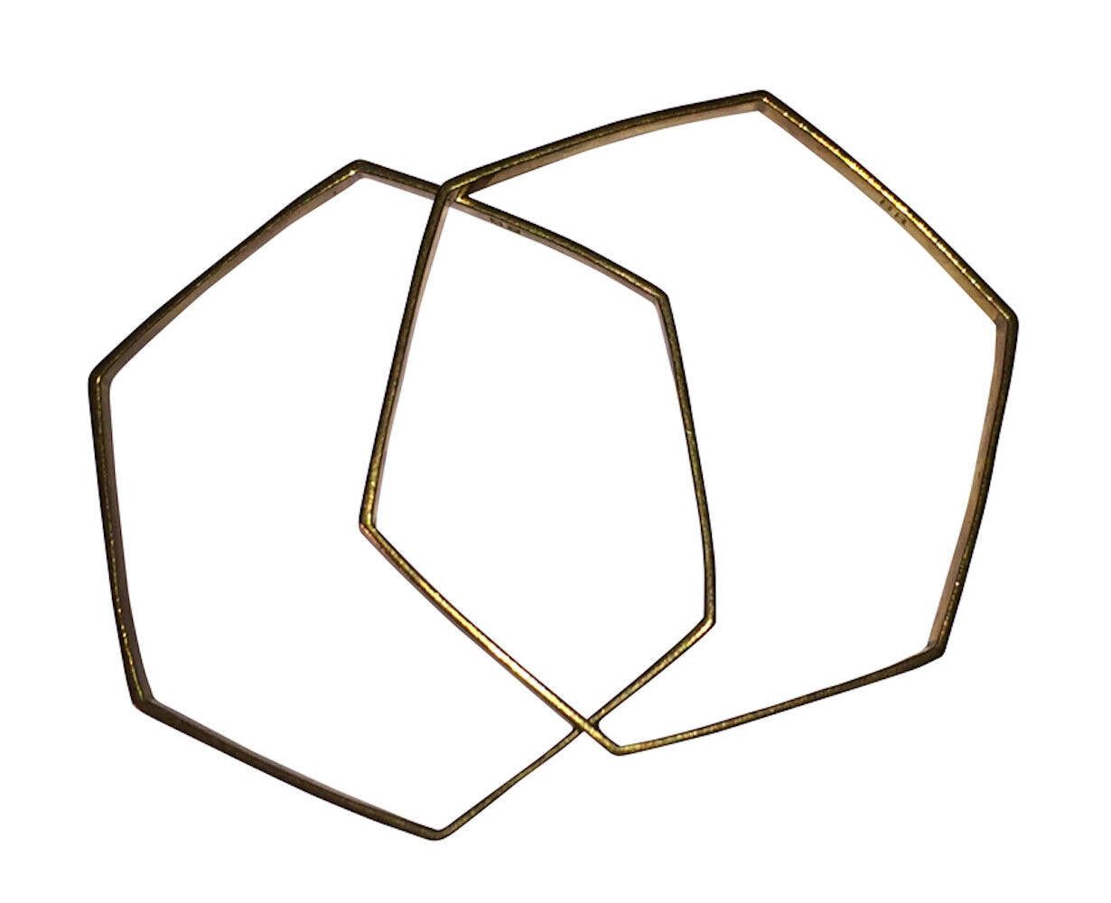 Designer Bing Bang Hexagon Brass Bangle Set Size ONE SIZE - 2 Thumbnail