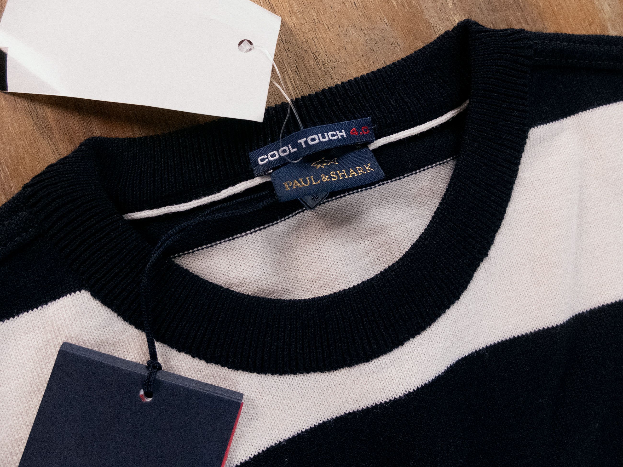 Paul & Shark PAUL & SHARK cream & navy blue striped wool sweater Medium Size US M / EU 48-50 / 2 - 4 Thumbnail