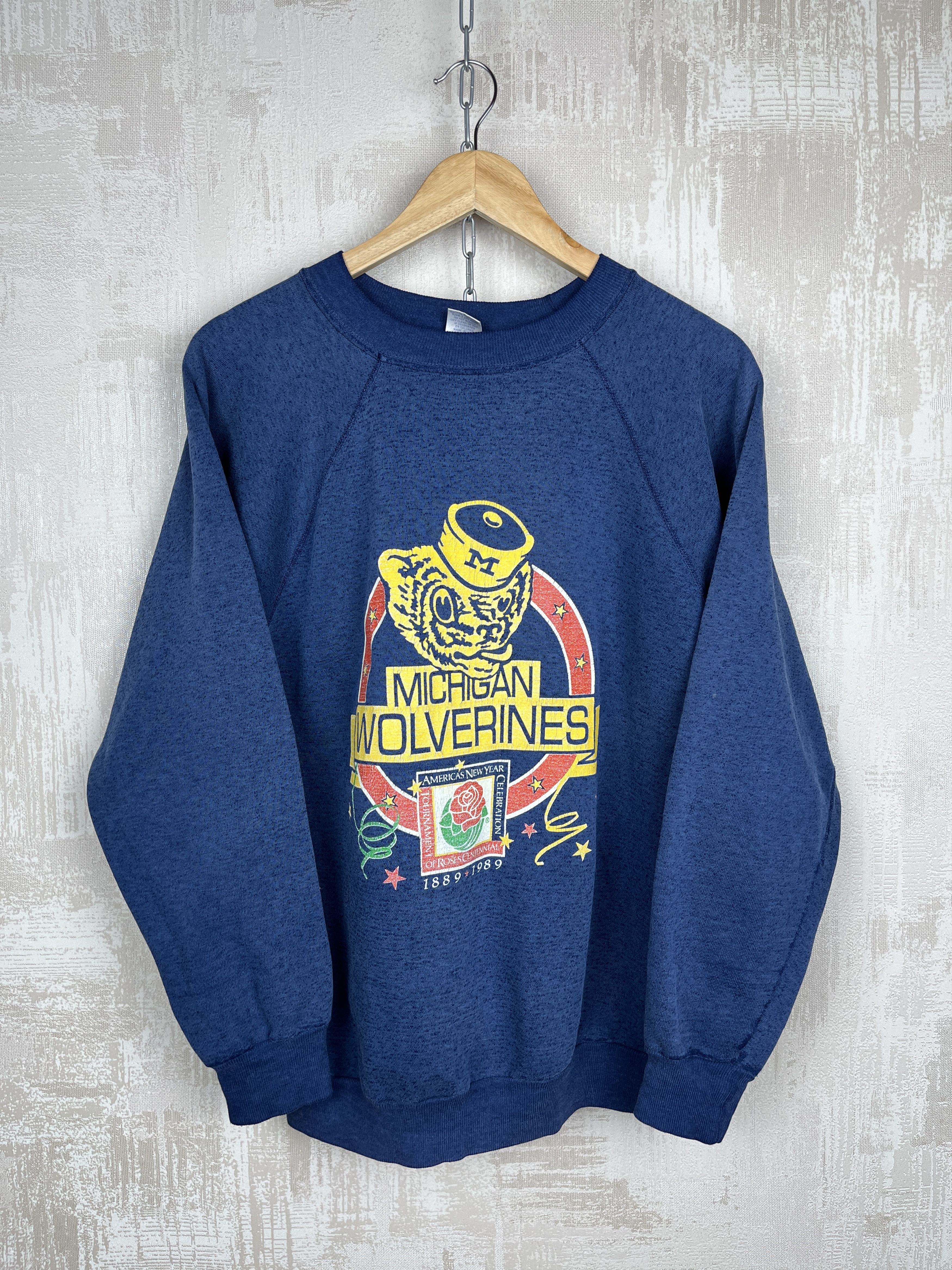 Vintage 80's Michigan Wolverines Vintage Womens Crew Sweatshirt USA Size XL / US 12-14 / IT 48-50 - 9 Thumbnail