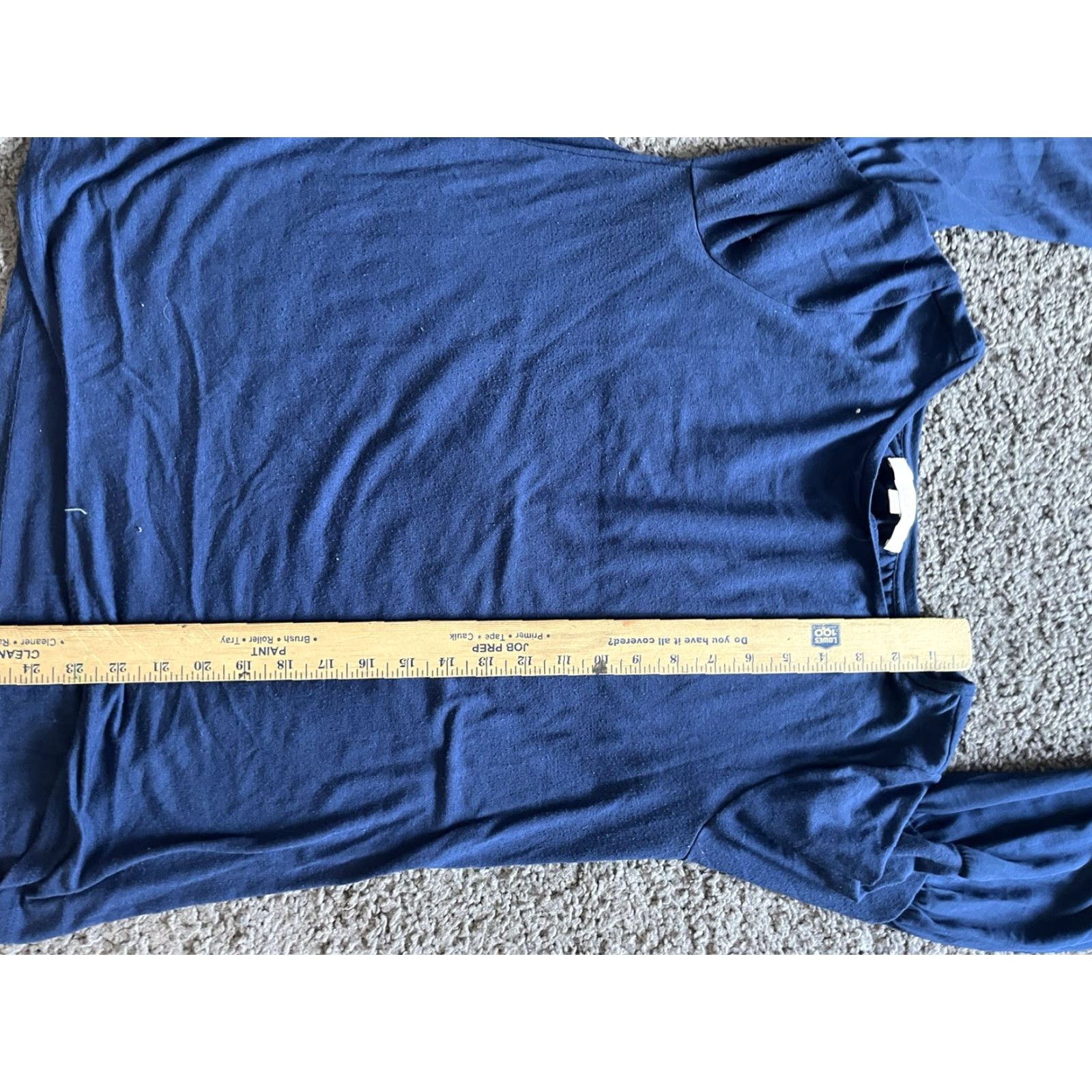 Ann Taylor Ann Taylor Loft Blouse Medium Navy Blue Long Sleeve Hi Lo Casual Crew Neck Womens Size M / US 6-8 / IT 42-44 - 5 Thumbnail