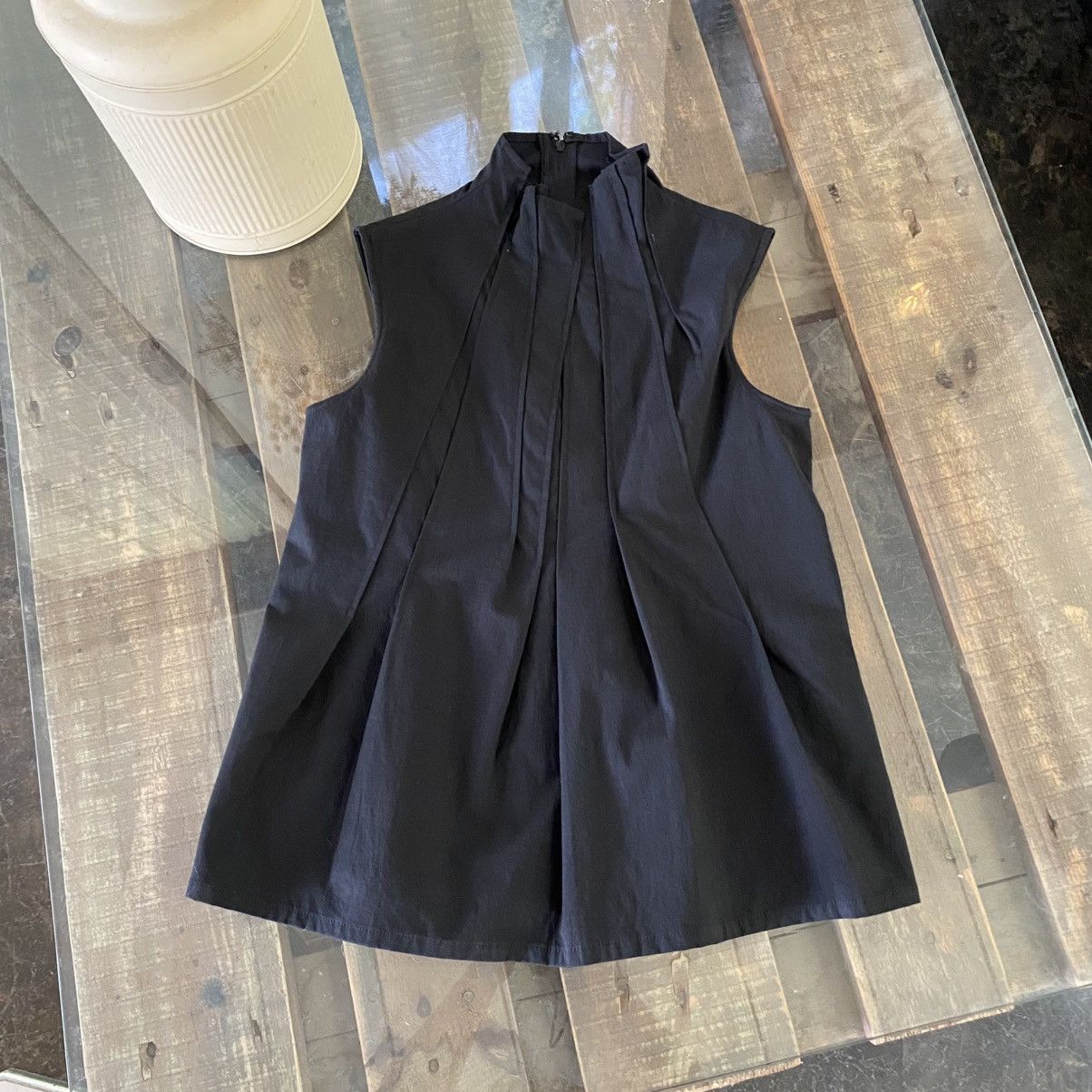 Japanese Brand A/T Black Pleated High Neck Top Size M / US 6-8 / IT 42-44 - 13 Thumbnail