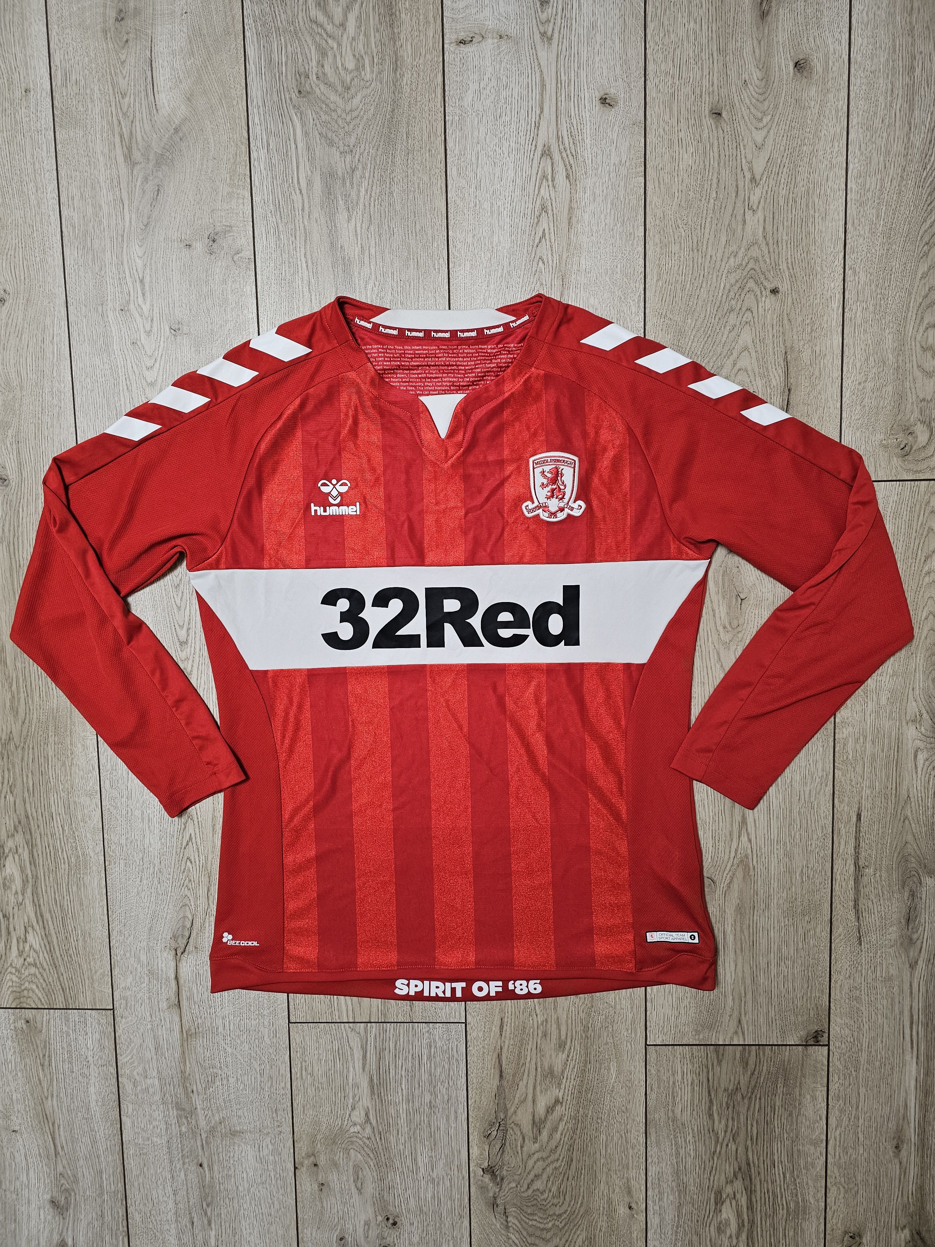 Hummel MIDDLESBROUGH 2019 2020 HOME LONG FOOTBALL SOCCER JERSEY Size US M / EU 48-50 / 2 - 1 Thumbnail