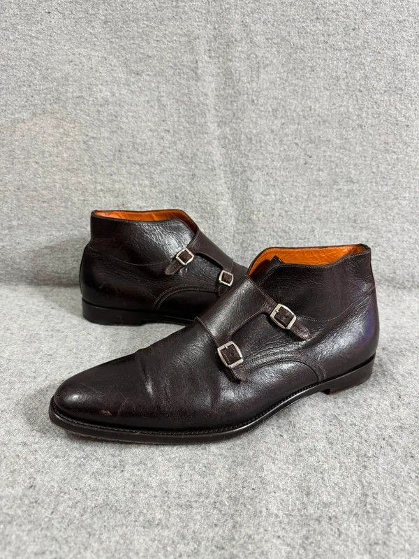 Santoni Santoni Double Monk Strap Boots Leather 9 43 Brown Size US 10 / EU 43 - 1 Thumbnail