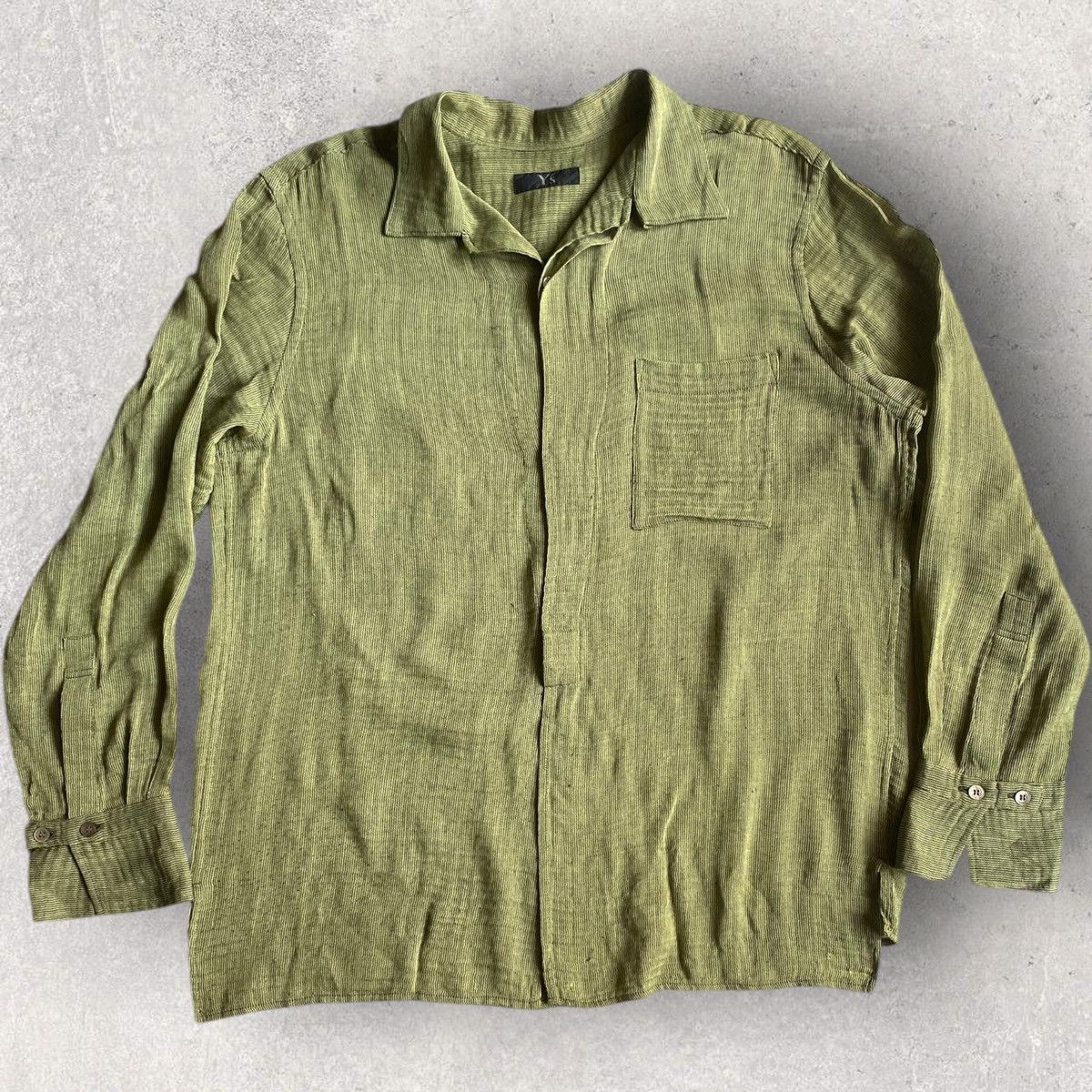 Yohji Yamamoto Y’s Rayon Blend Green Oversized Shirt Size ONE SIZE - 1 Thumbnail
