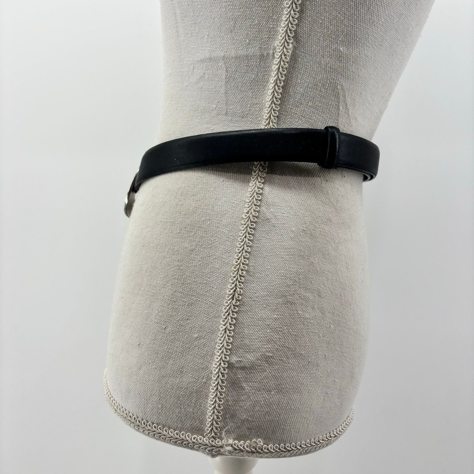Other Chicos Womens Small Medium Black Leather Belt Circle Hook Size ONE SIZE - 3 Thumbnail