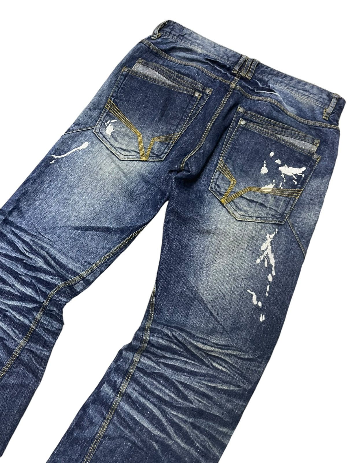 HIDEAWAYS × Hysteric Glamour Hideaways Nicole Heavy Whiskers Shiny Blue Flared Jeans Size US 30 / EU 46 - 12 Thumbnail