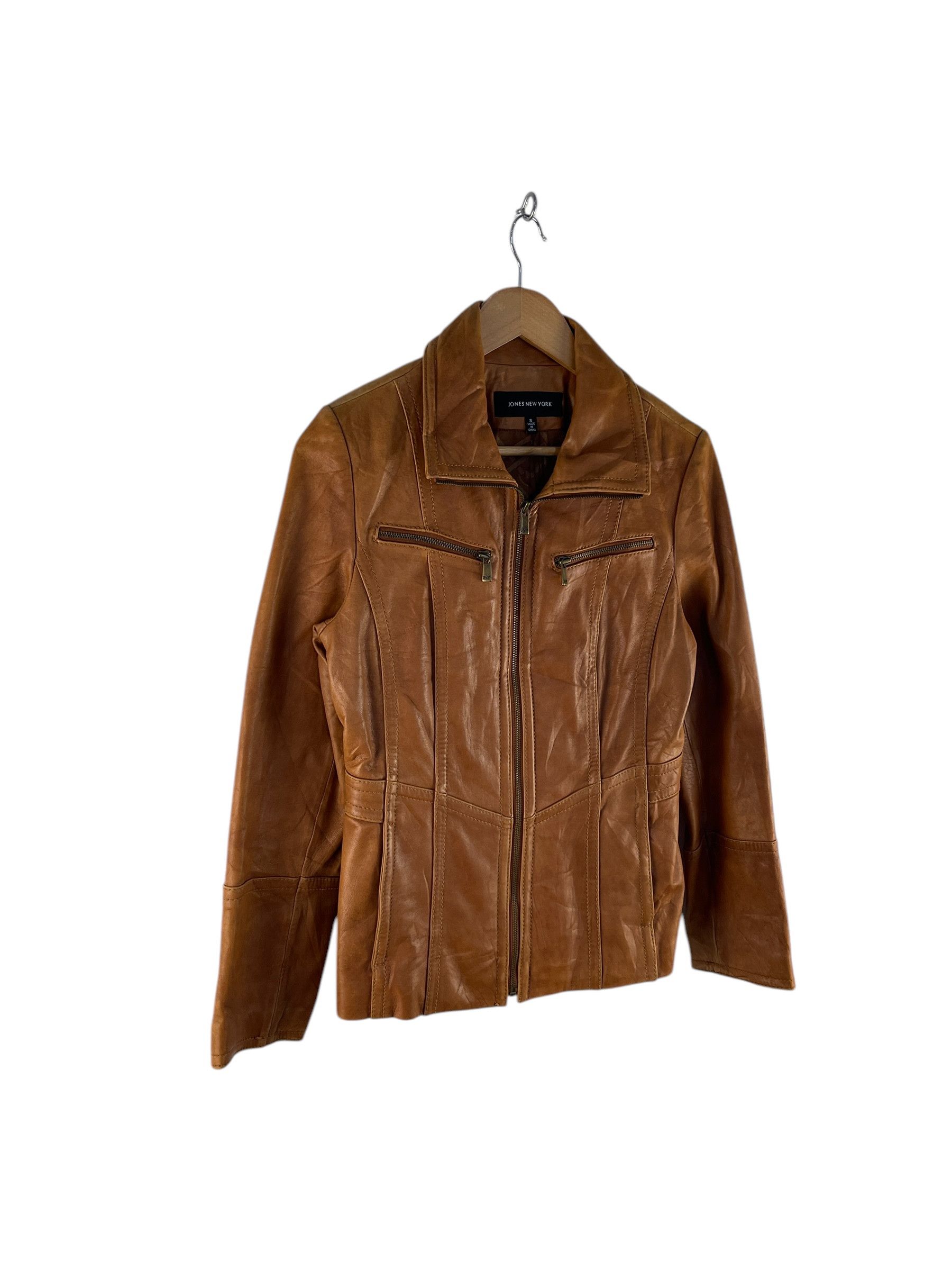 Jones New York Jones New York Leather Racing Jacket Size US S / EU 44-46 / 1 - 4 Thumbnail