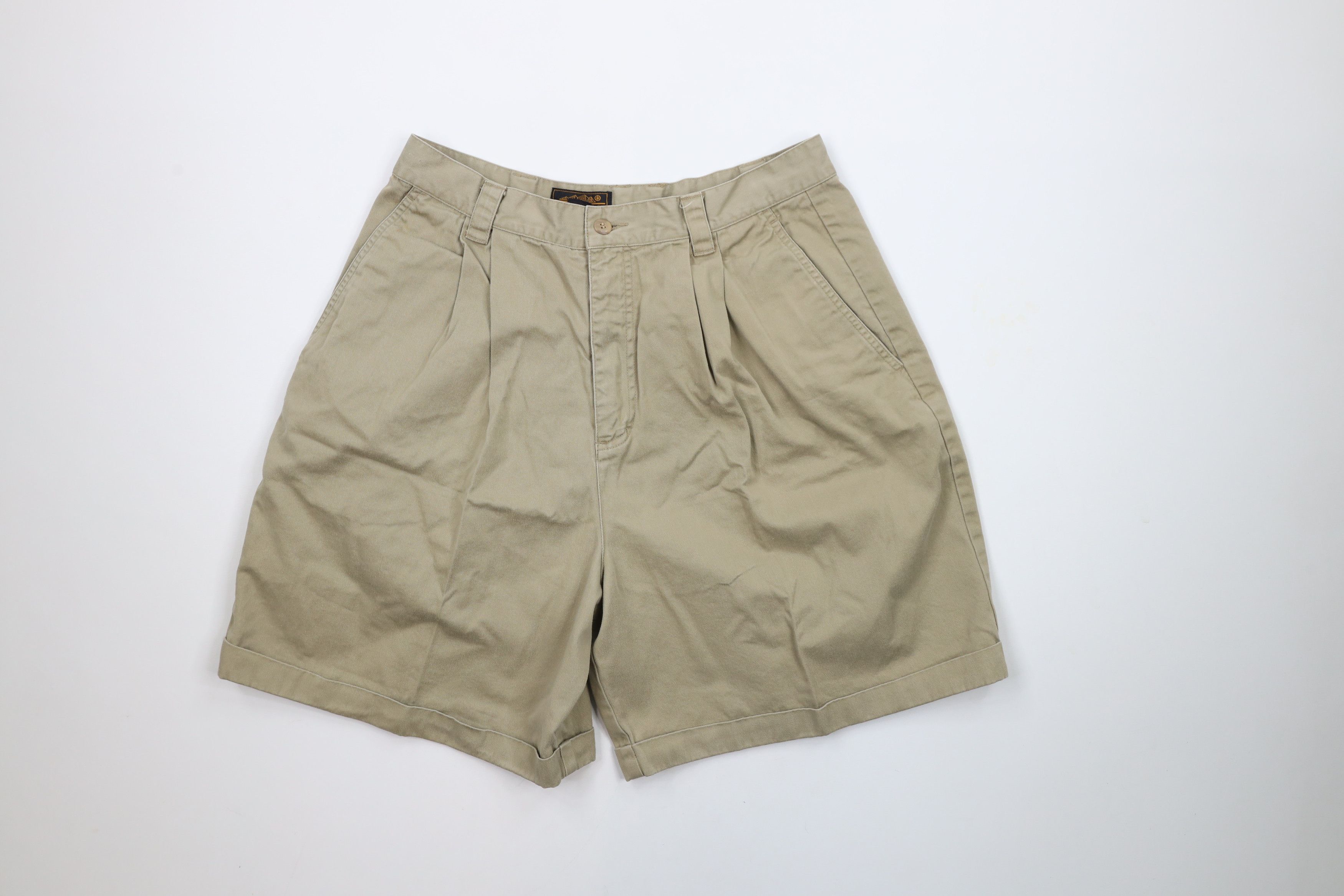 Eddie Bauer × Vintage Vintage 90s Eddie Bauer Cuffed Pleated Bermuda Safari Shorts Size 38" / US 16 / IT 52 - 1 Thumbnail