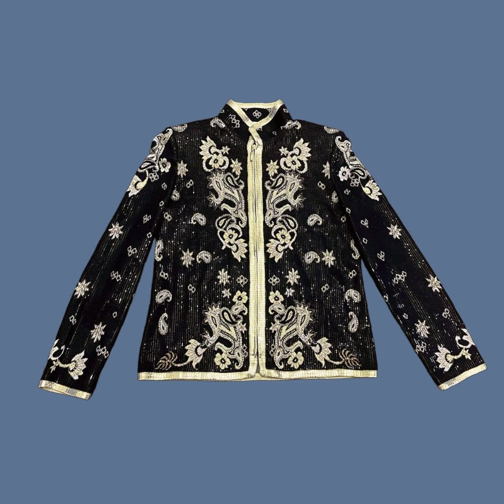 St. John VINTAGE St. John Evening PUllette Paisley Jacket sz 2 Black/Gold EUC Size XS / US 0-2 / IT 36-38 - 1 Thumbnail