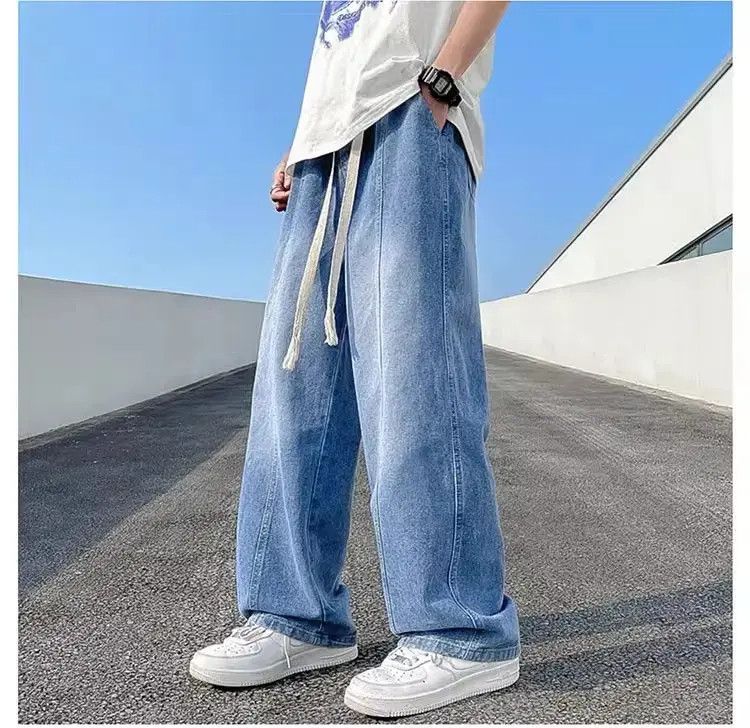 Japanese Brand Straight and loose tapered washed jeans Size US 34 / EU 50 - 6 Thumbnail