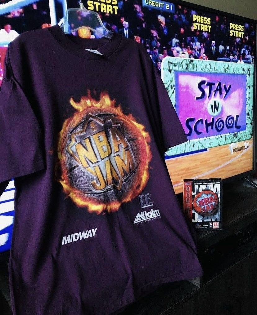 image of Vintage 90’S Nba Jam Video Game Tee in Purple, Men's (Size XL)