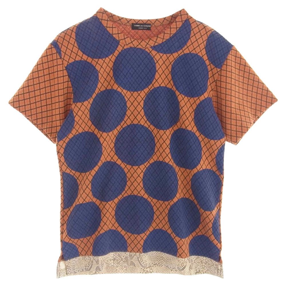 Comme des Garcons Homme Plus T-Shirt Snake/dot pattern pique layered short sleeve Orange Size US XS / EU 42 / 0 - 1 Thumbnail