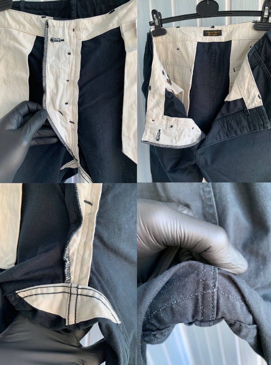 *A VONTADE × Japanese Brand A VONTADE Navy Sanforized Cotton By Drive On Track Trousers Size US 33 - 24 Thumbnail