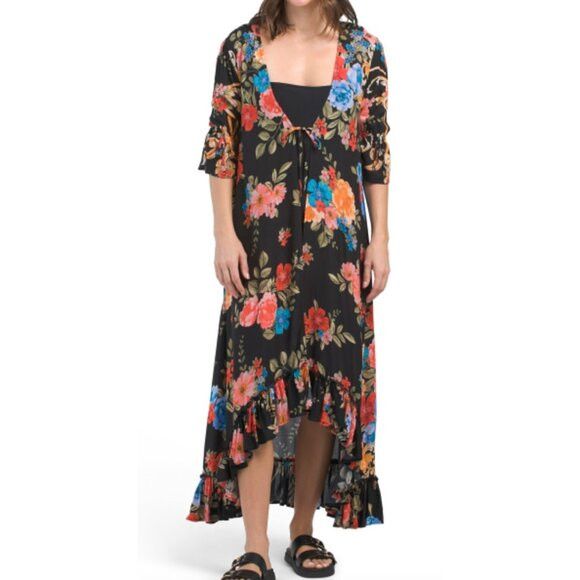 Johnny Was Johnny Was Royal Long Ruffle Kimono Size M / US 6-8 / IT 42-44 - 1 Thumbnail