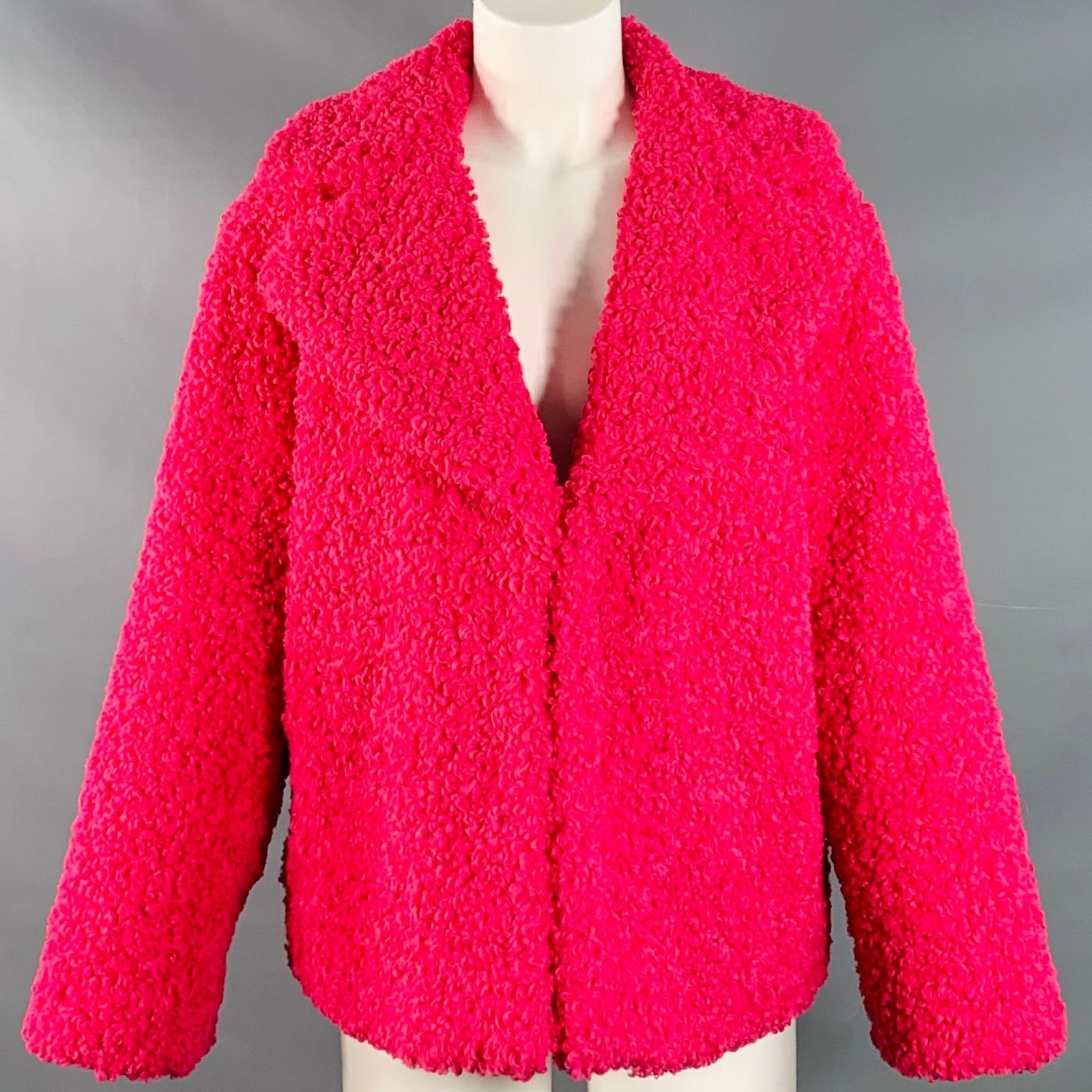 Alice + Olivia ALICE + OLIVIA Faux Fur Hook Eye Notch Lapel Jacket Size M / US 6-8 / IT 42-44 - 1 Thumbnail
