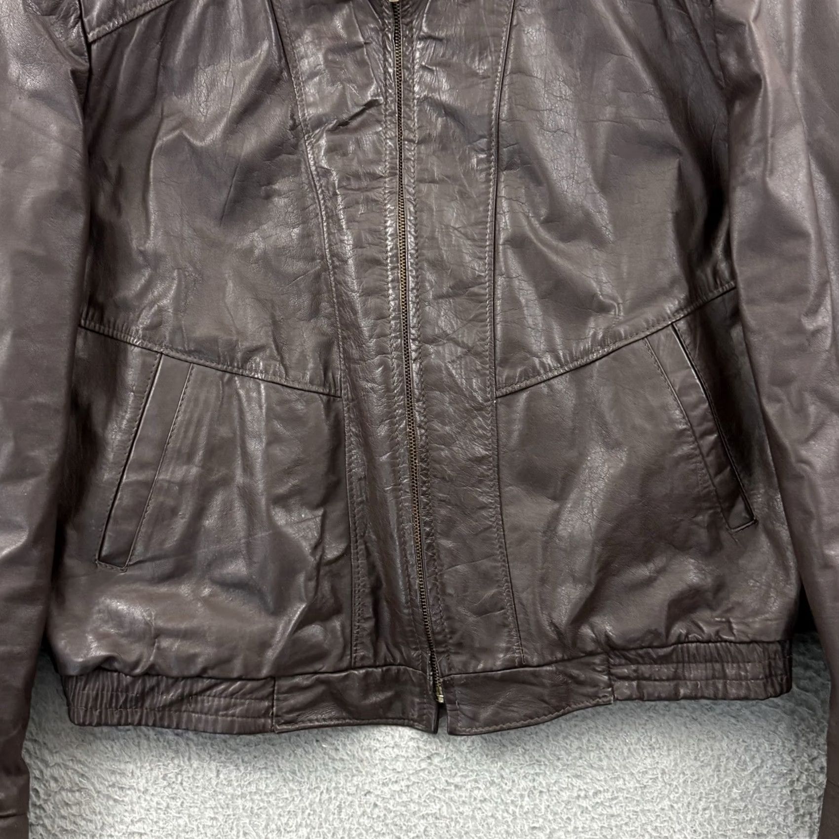 Vintage VINTAGE Jean Pierre Leather Jacket Men XL Brown 80s Biker Grunge Lined Moto Jacket Size US 36 / EU 52 - 2 Thumbnail