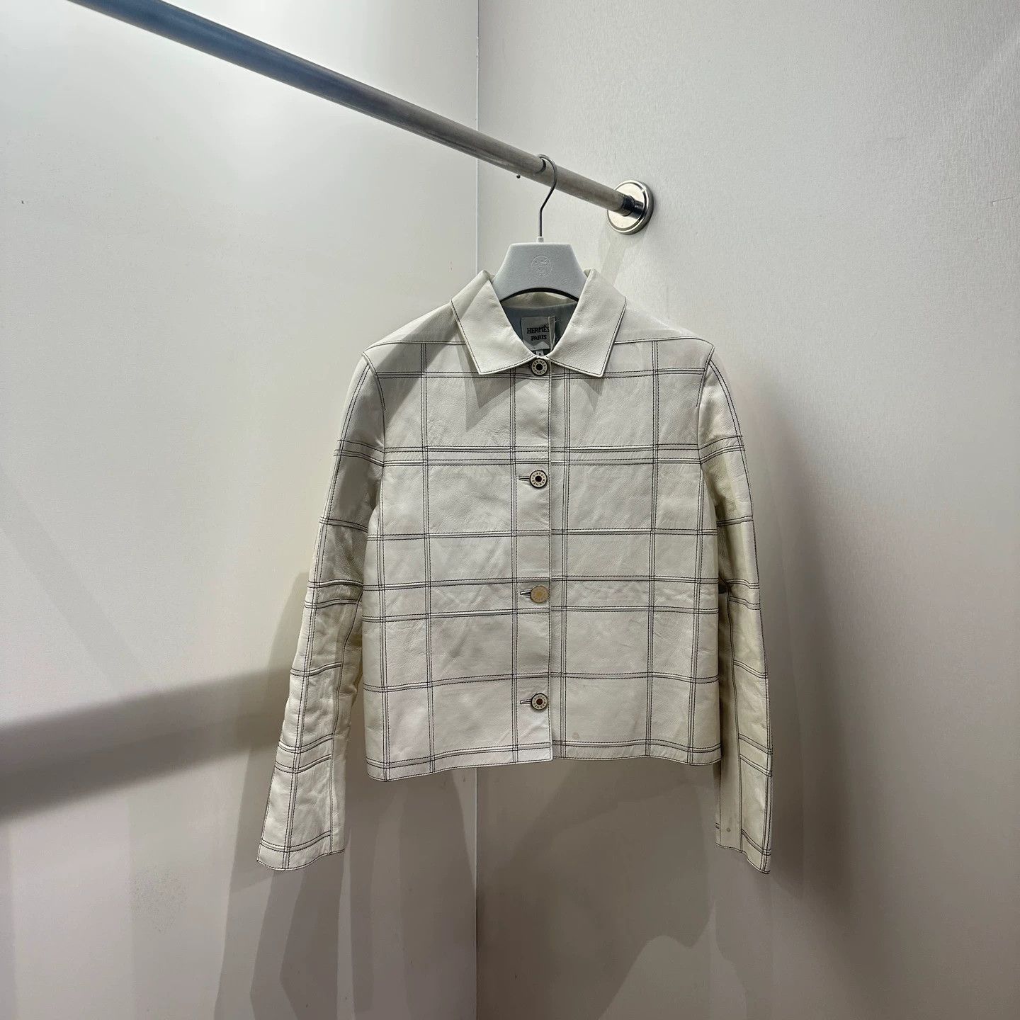 Hermes Hermes check leather jacket 36 Size XS / US 0-2 / IT 36-38 - 1 Thumbnail