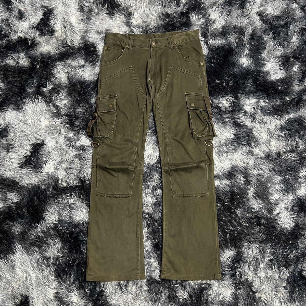 TÊTE HOMME Japanese Brand Double Knee Bootcut Cargo Pants