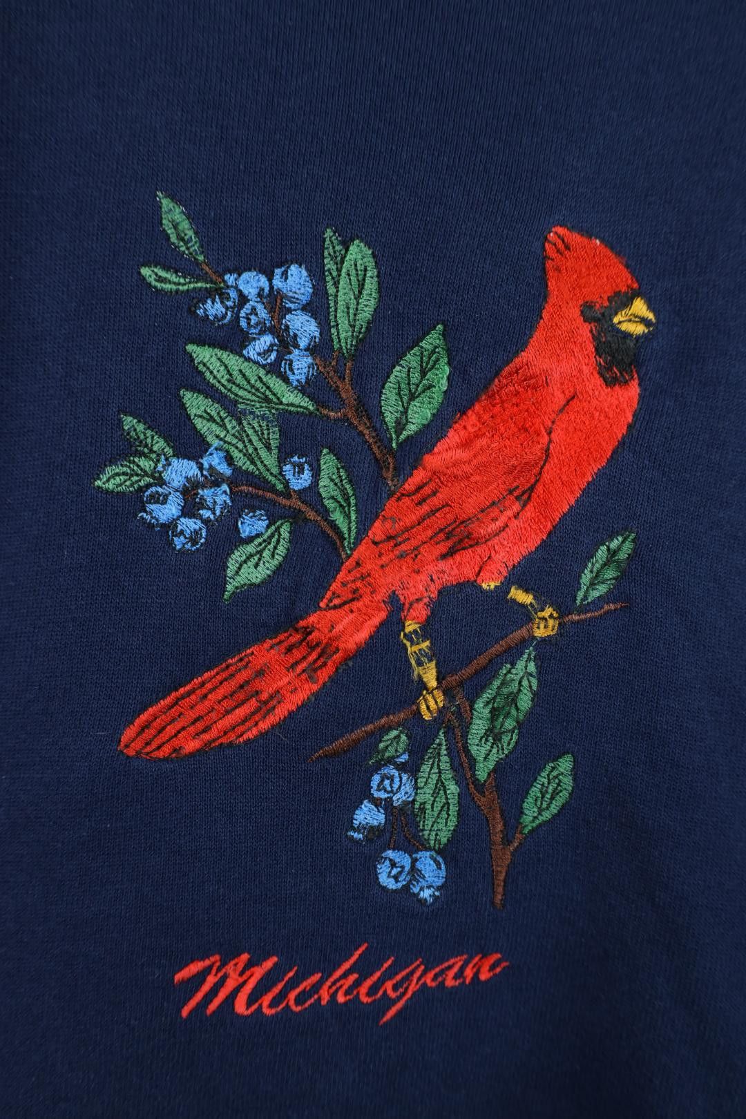 Vintage Vintage 90s Streetwear Michigan Cardinal Bird Sweatshirt USA Size XL / US 12-14 / IT 48-50 - 4 Thumbnail