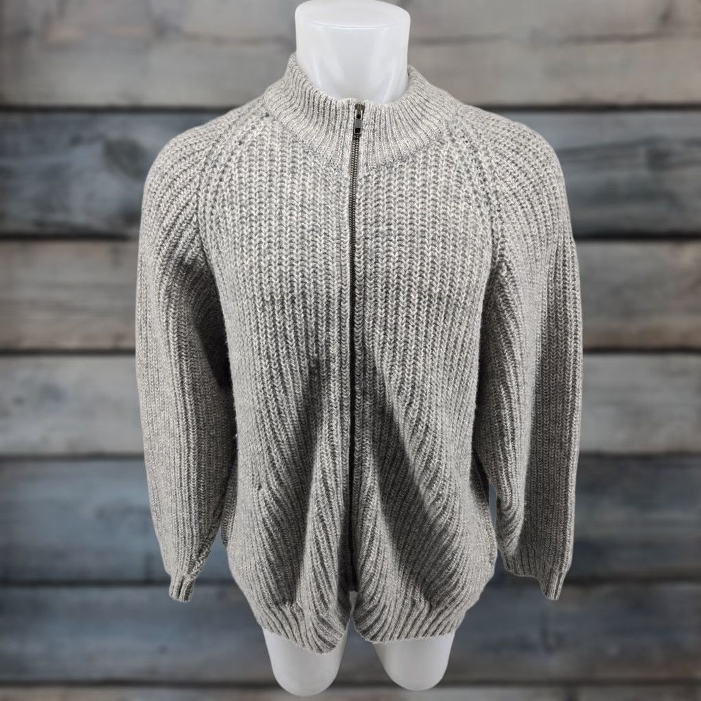 Eddie Bauer VINTAGE Eddie Bauer Sweater Mens XL Gray Wool Blend Full Zip Shirt 90s Outdoor Mens Size US XL / EU 56 / 4 - 1 Thumbnail