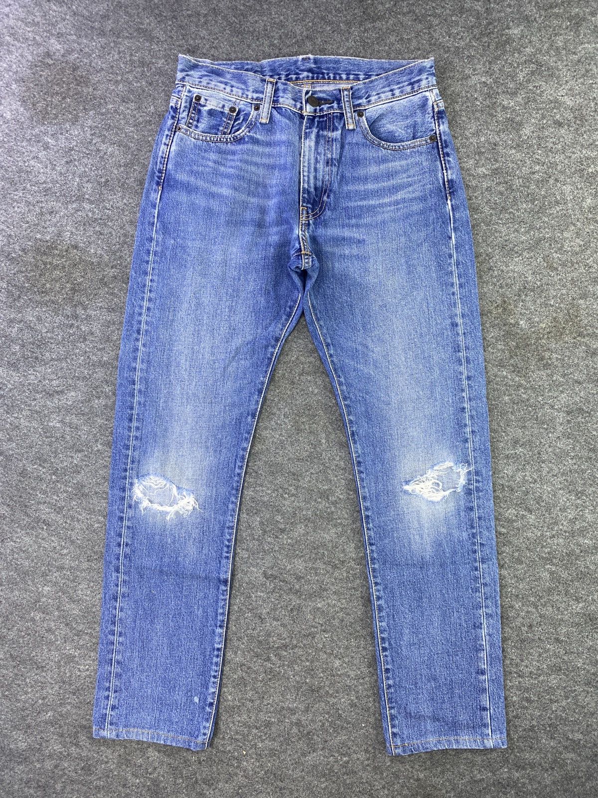 Jean × Levi's × Vintage Vintage Levis 505 C Distress Blue wash Jeans - J877 Size 29" - 1 Thumbnail