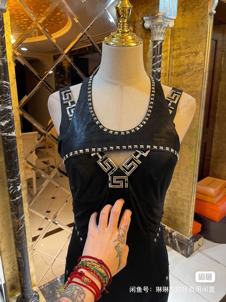 Versace Versace Fake two punk biker dresses Size M / US 6-8 / IT 42-44 - 1 Thumbnail
