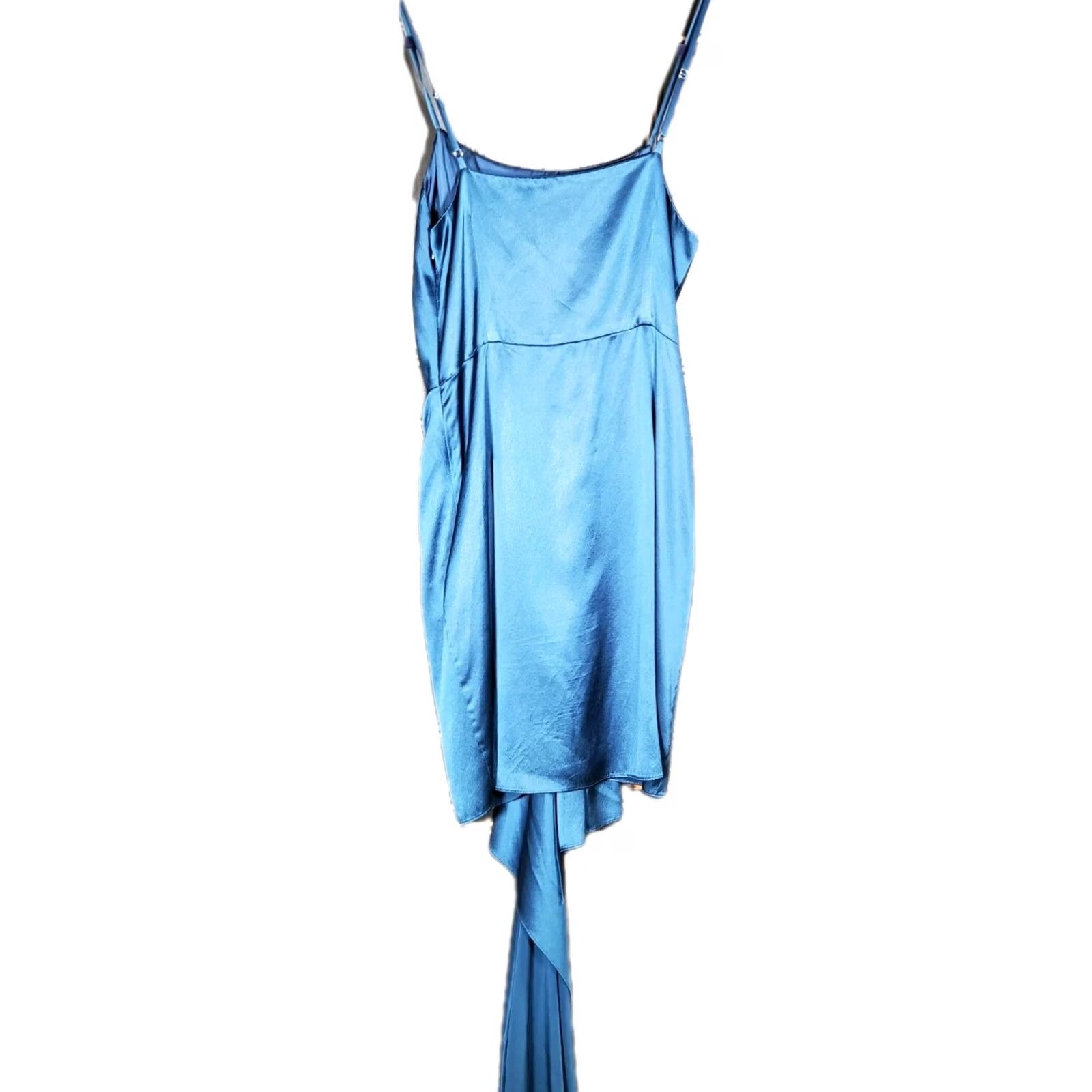 Fleur du Mal Fleur Du Mal Cascade 100% Silk Slip Mini Dress Amalfi Blue Women's Size 6 Animation? Size M / US 6-8 / IT 42-44 - 6 Thumbnail