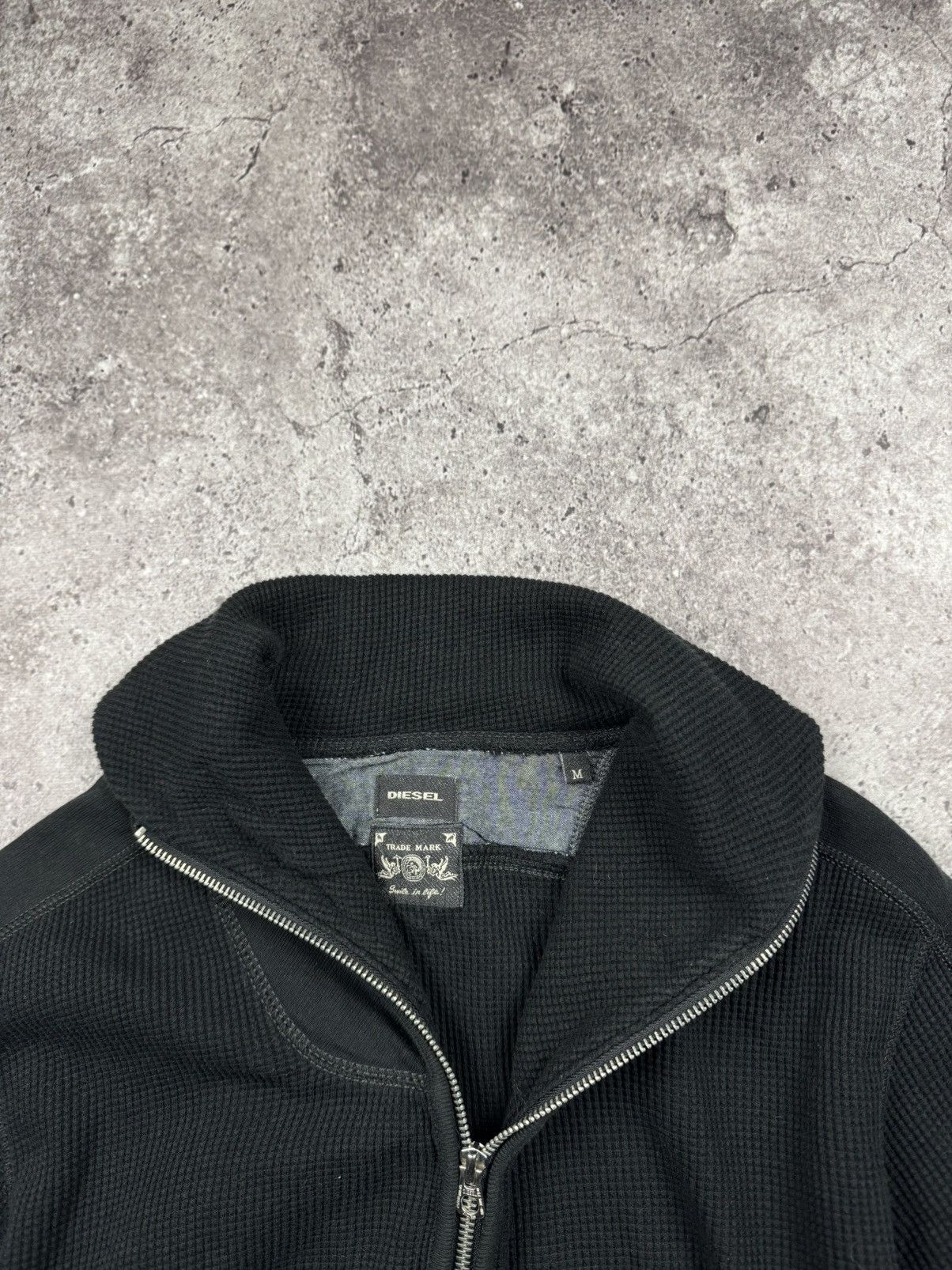 Diesel VINTAGE DIESEL Y2K KNIT WAFFEL AVANT GARDE ZIP SWEATER JAPAN Size US M / EU 48-50 / 2 - 7 Thumbnail