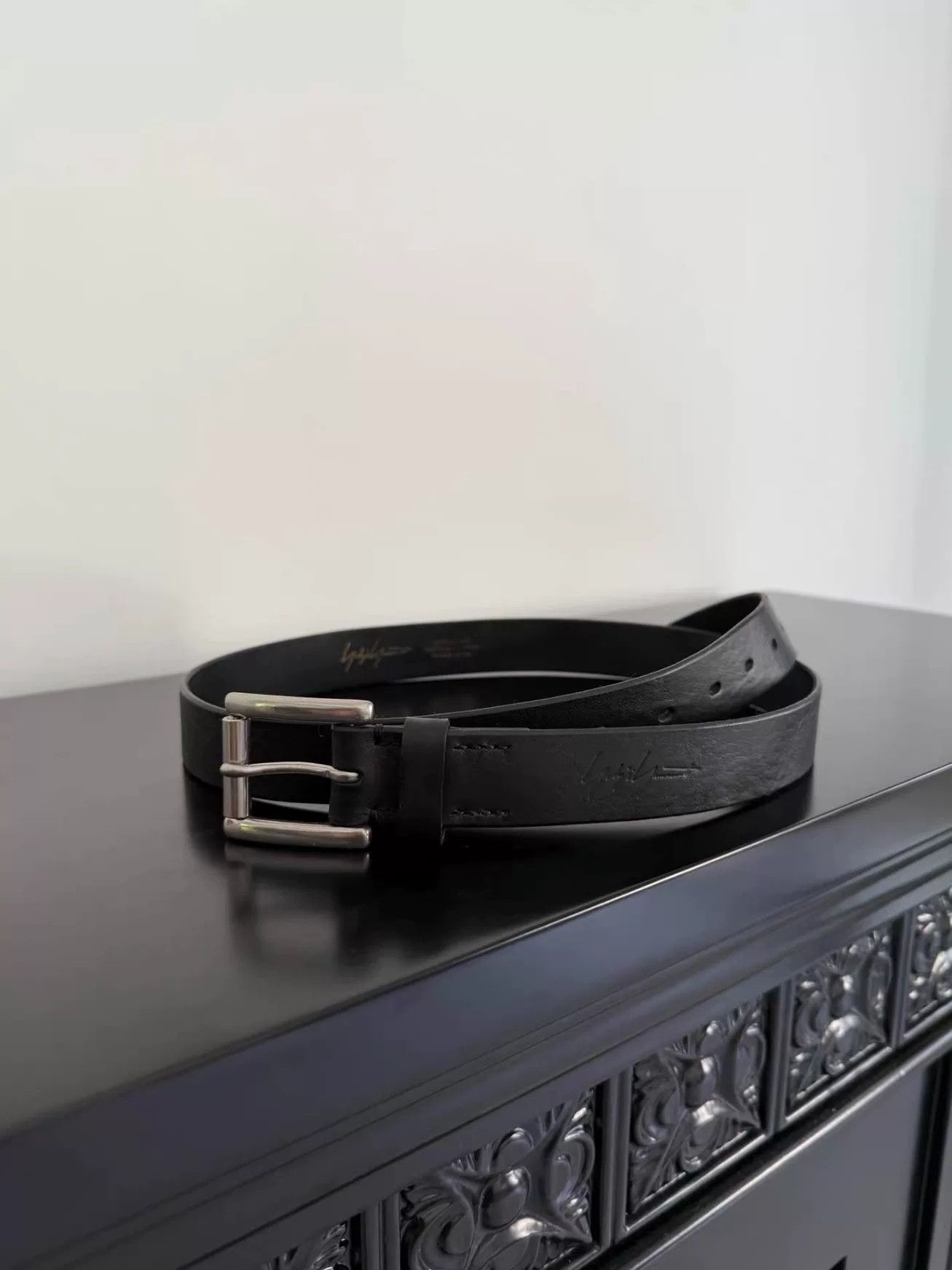 Yohji Yamamoto Yohji Yamamoto Pour Homme Black Leather Belt Size ONE SIZE - 1 Thumbnail