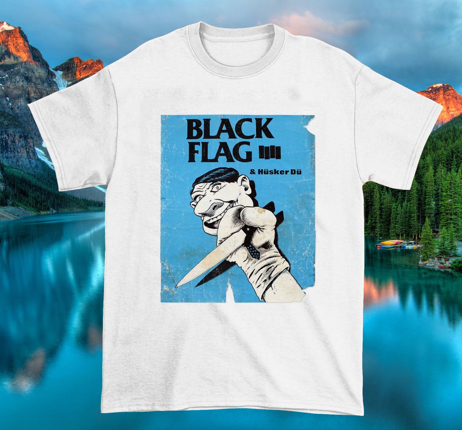 Other Husker Du black Flag white T Shirt Size US L / EU 52-54 / 3 - 1 Thumbnail