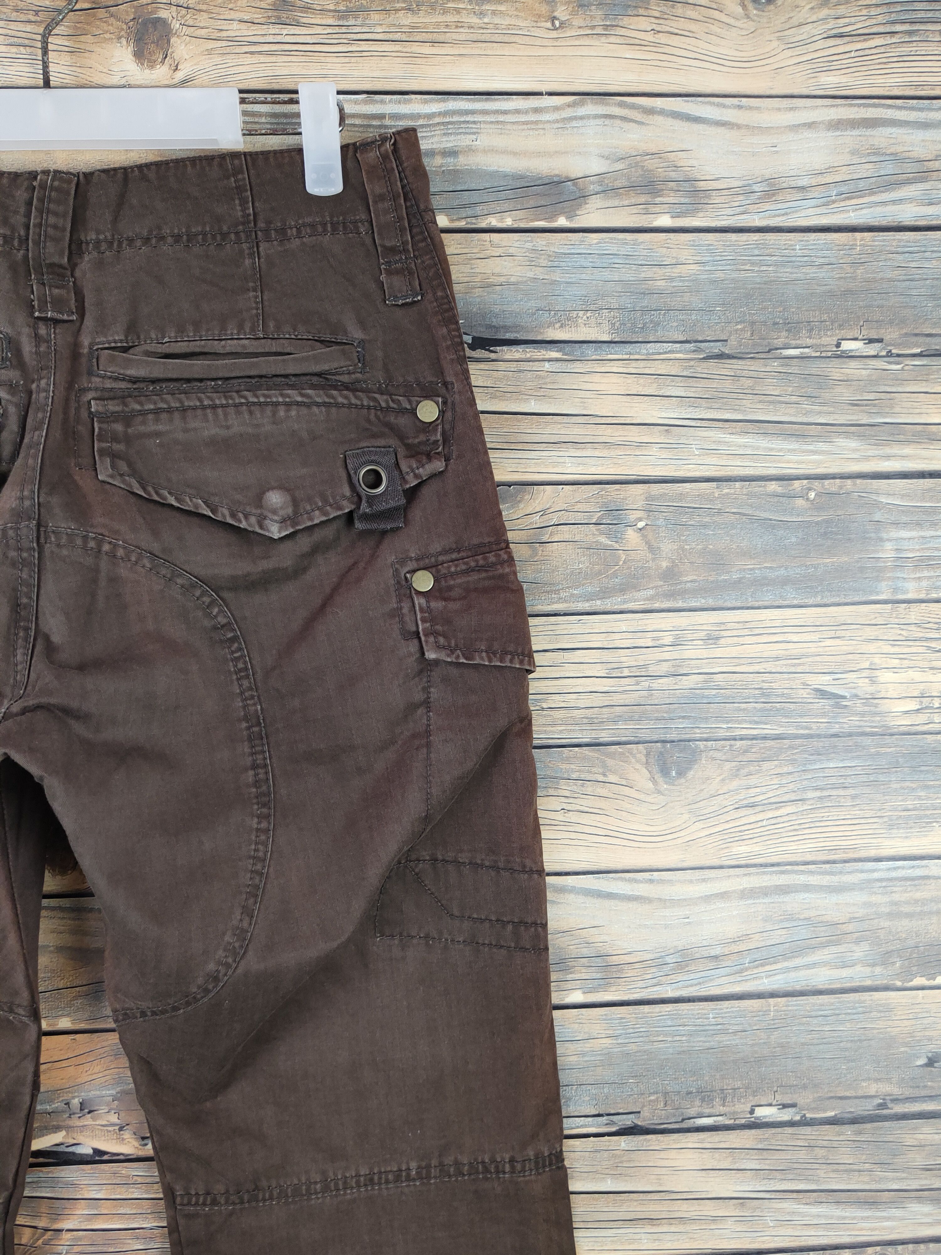 Japanese Brand L-07B52X Japan Dark Brown Multipocket Cargo Pants #W1011 Size US 31 - 11 Thumbnail