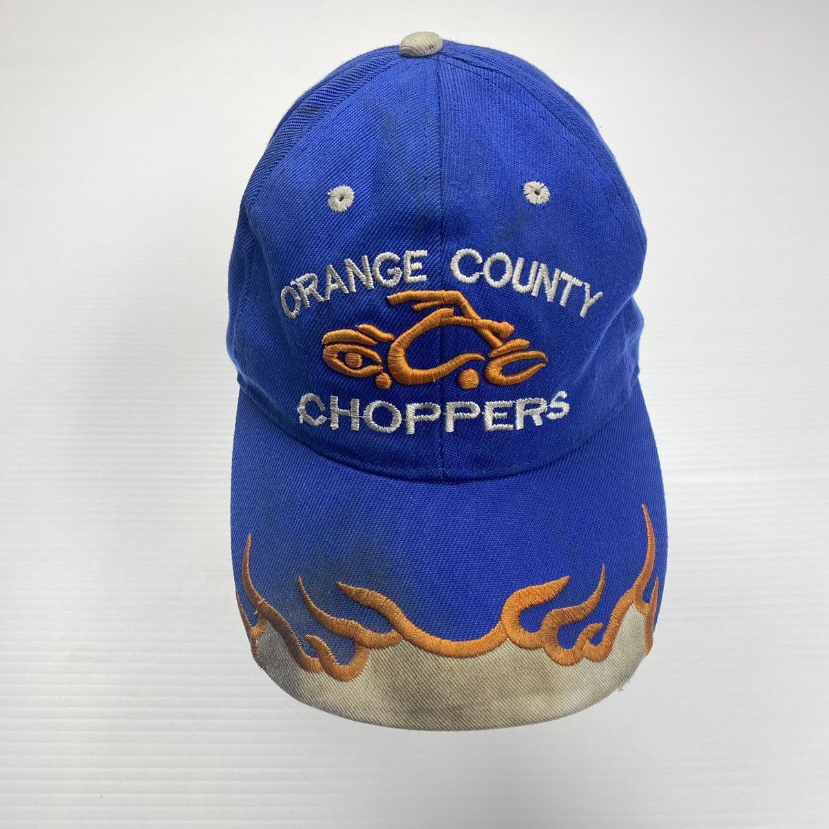 Vintage Orange County Choppers Logo Blue Flame Baseball Hat Sz OS Grailed