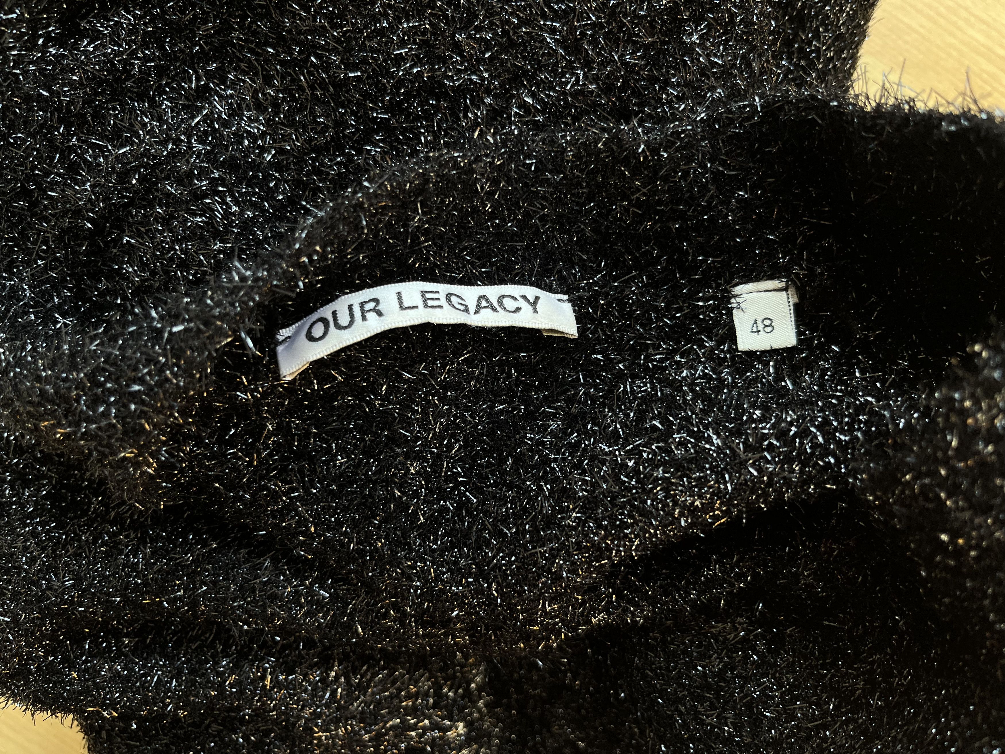 Our Legacy Our Legacy V-Neck Raglan Glittery Black Sweater Size US M / EU 48-50 / 2 - 4 Thumbnail