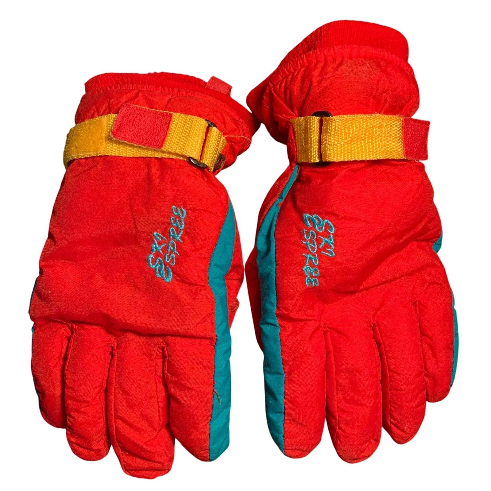Vintage Ski Espree Vintage Men’s Red Teal Snow/Ski Gloves Size Large Size ONE SIZE - 1 Thumbnail