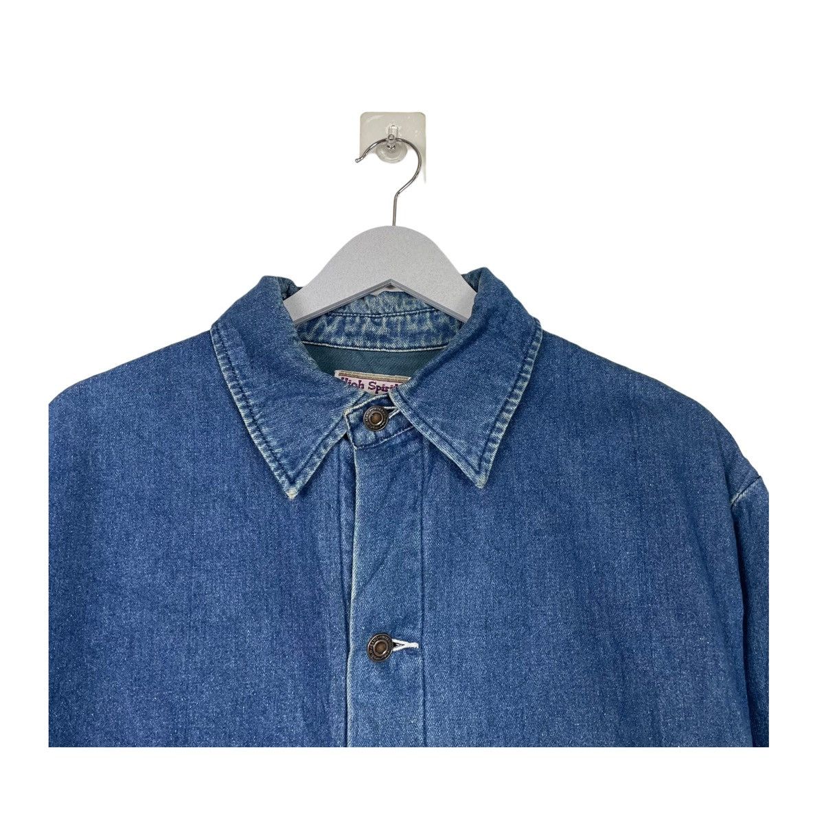 Indigo × Japanese Brand 💥80s HIGH SPIRIT CHORE DENIM HICKORY JACKET Size US L / EU 52-54 / 3 - 5 Thumbnail